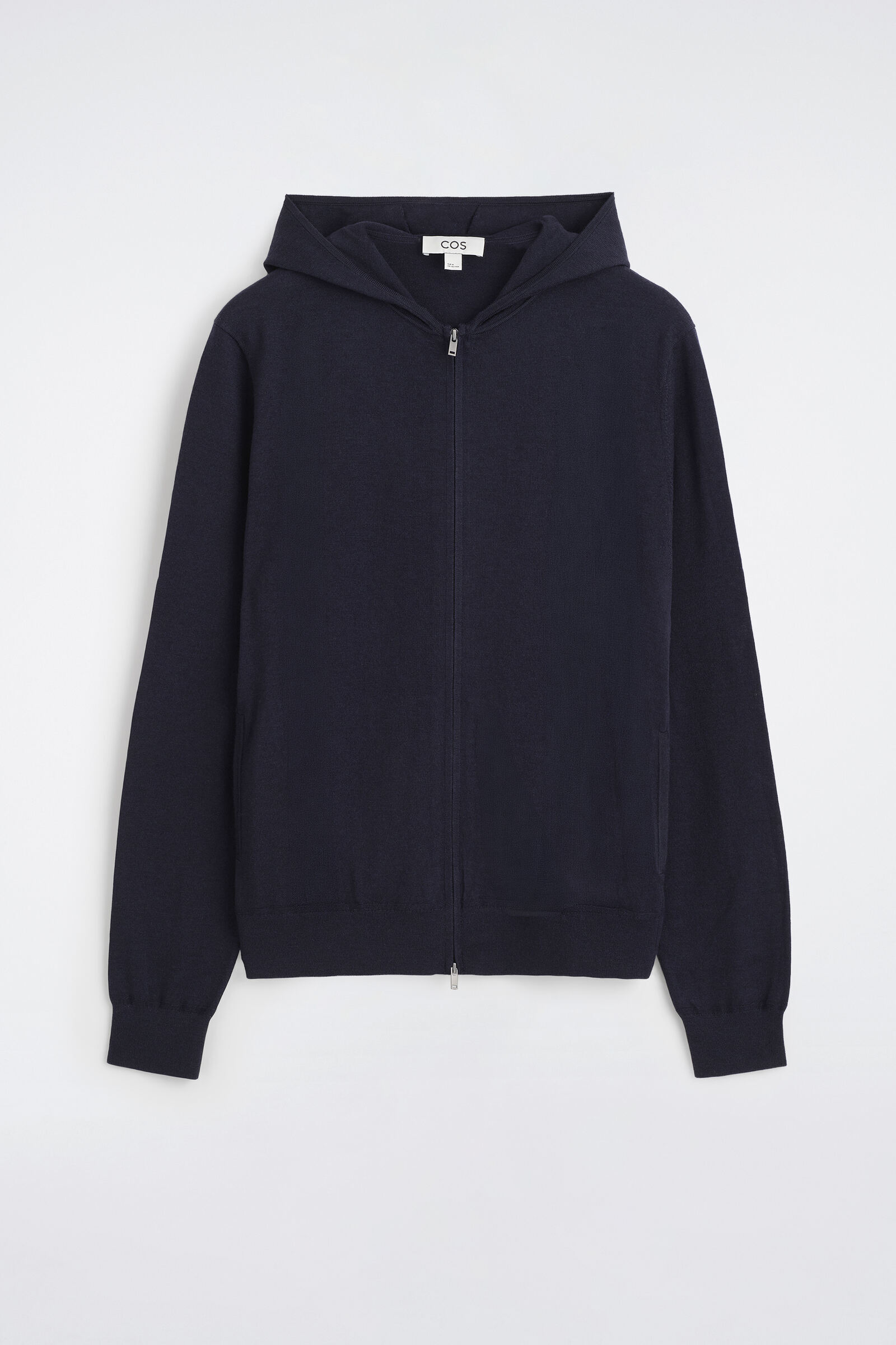 MERINO WOOL ZIP-UP HOODIENAVY