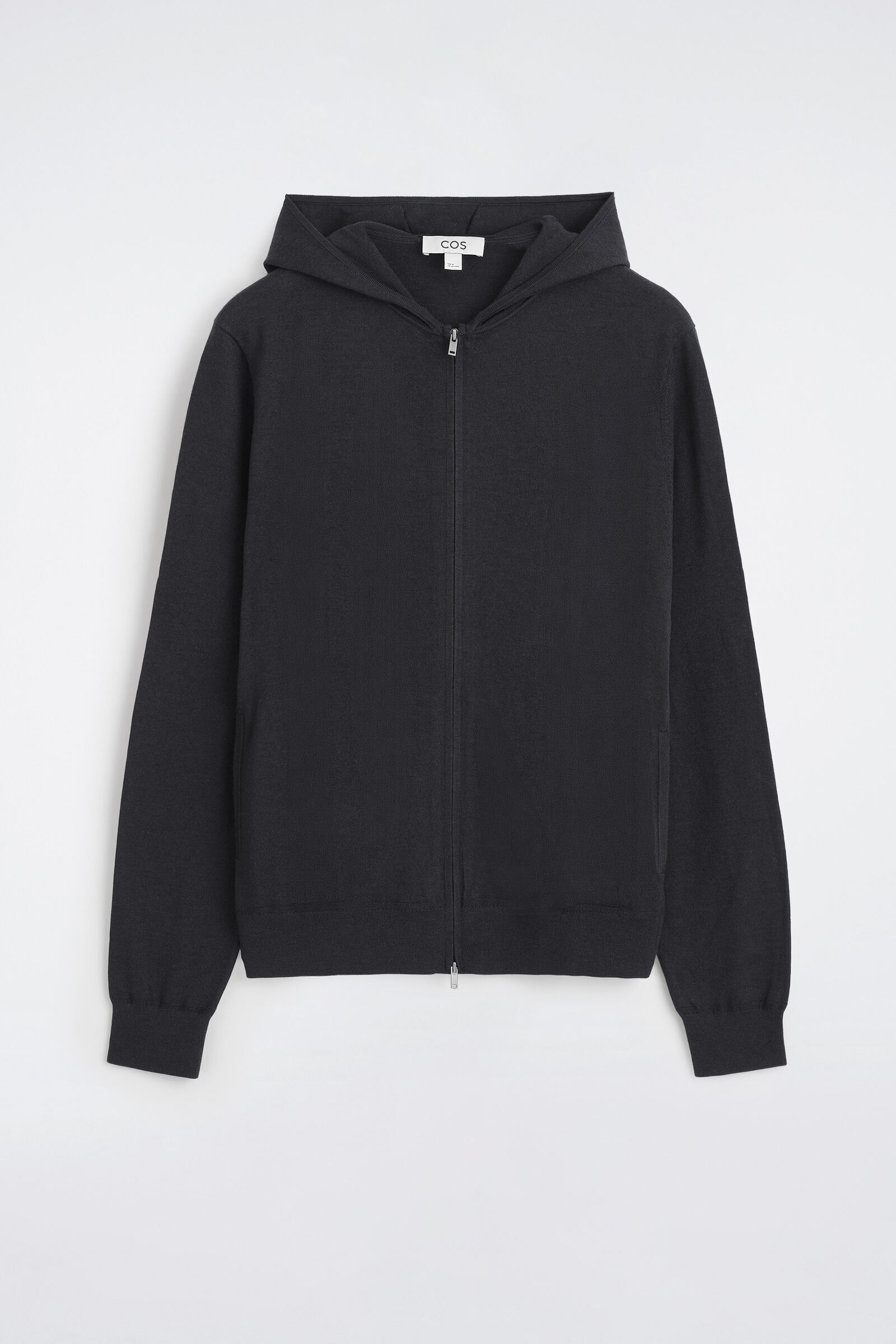 MERINO WOOL ZIP-UP HOODIEGREY MÉLANGE