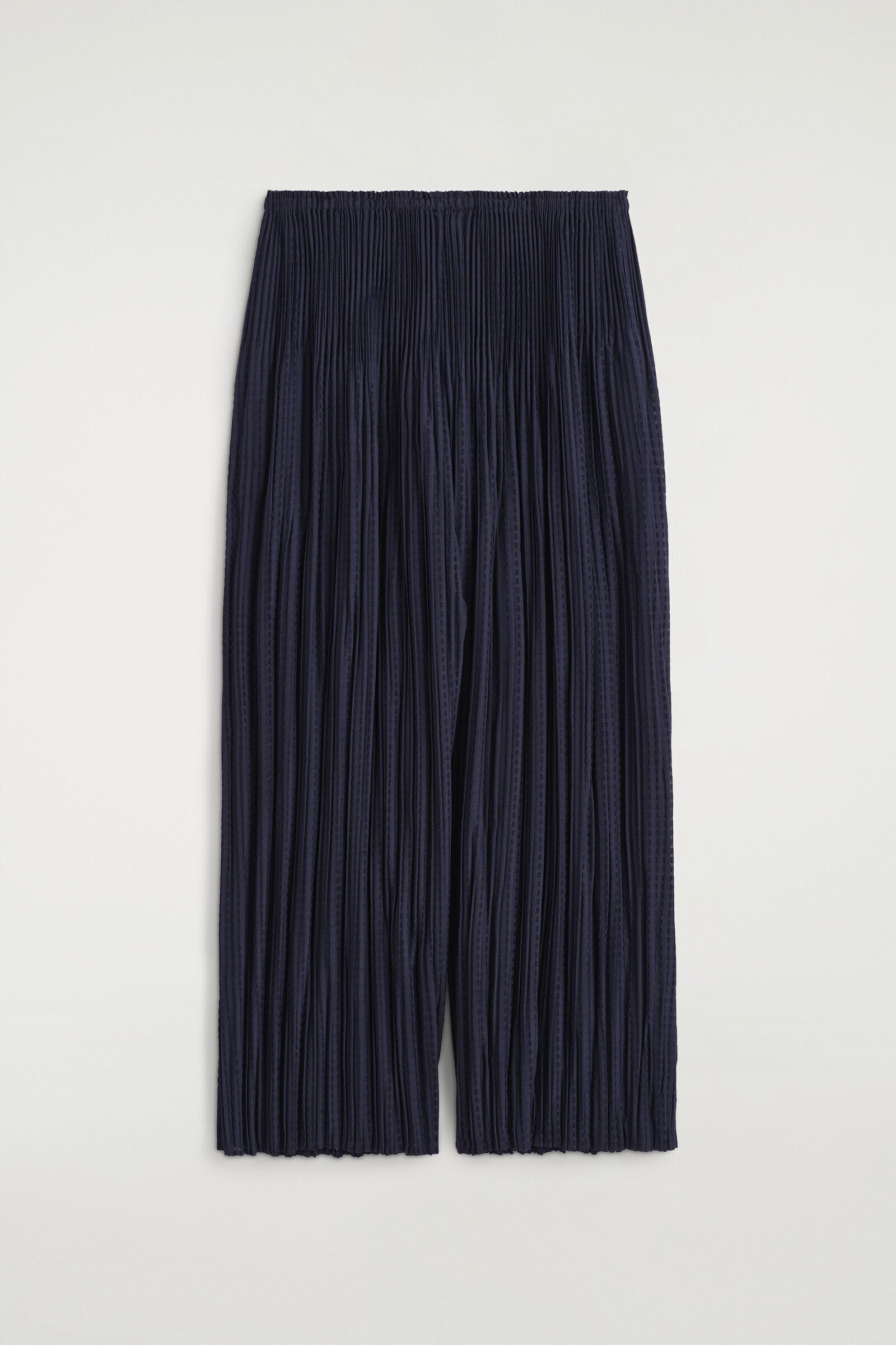PLEATED JACQUARD CULOTTESNAVY