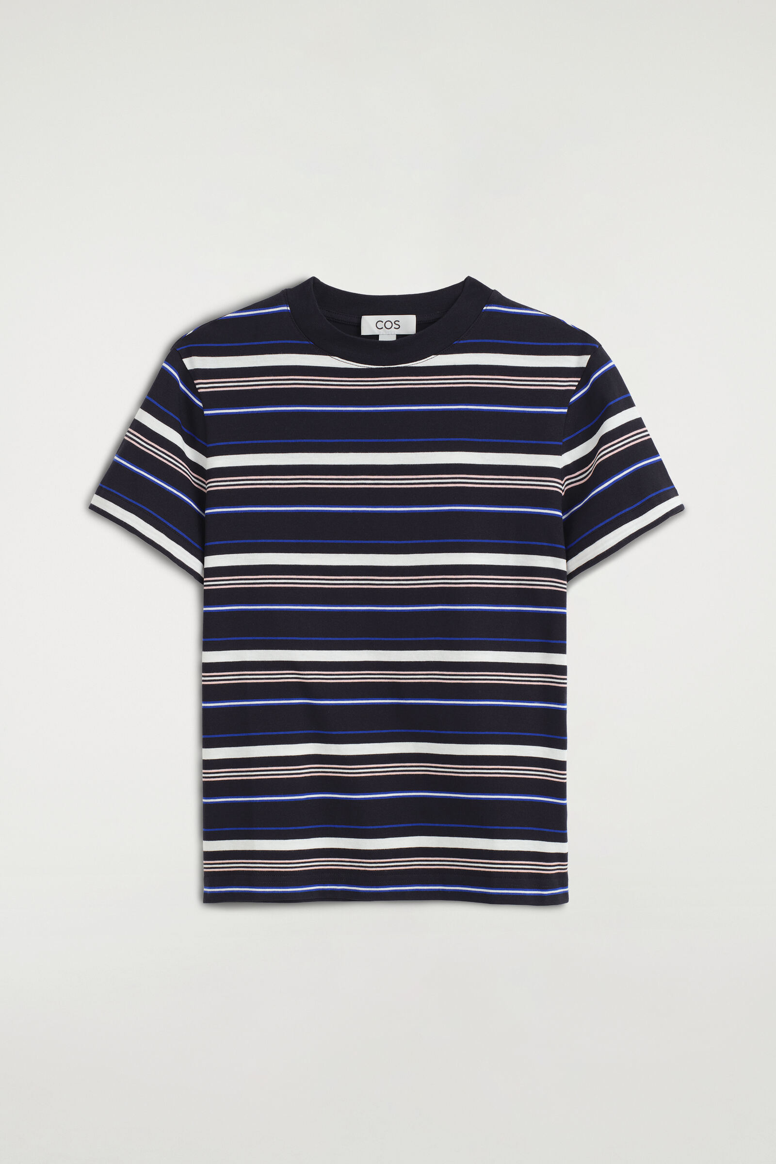 BRUSHED-COTTON T-SHIRTNAVY / STRIPED