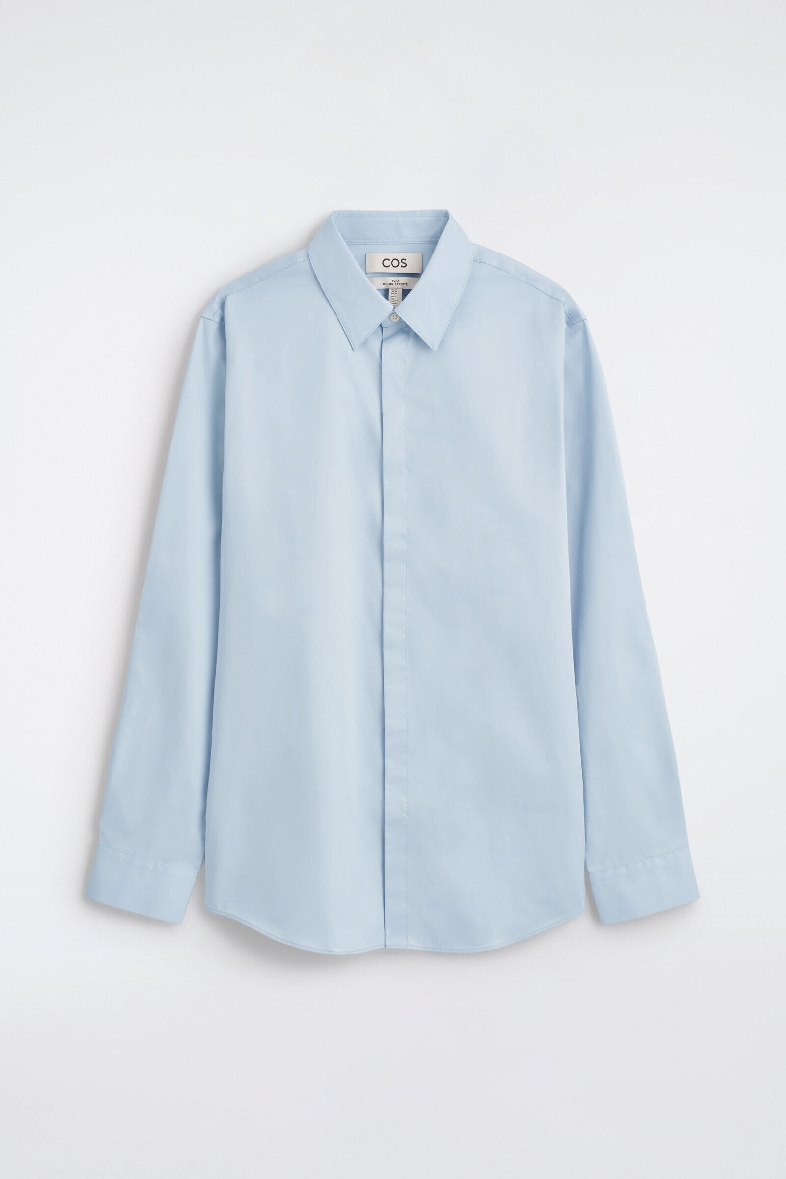 SLIM COTTON SHIRTBLUE