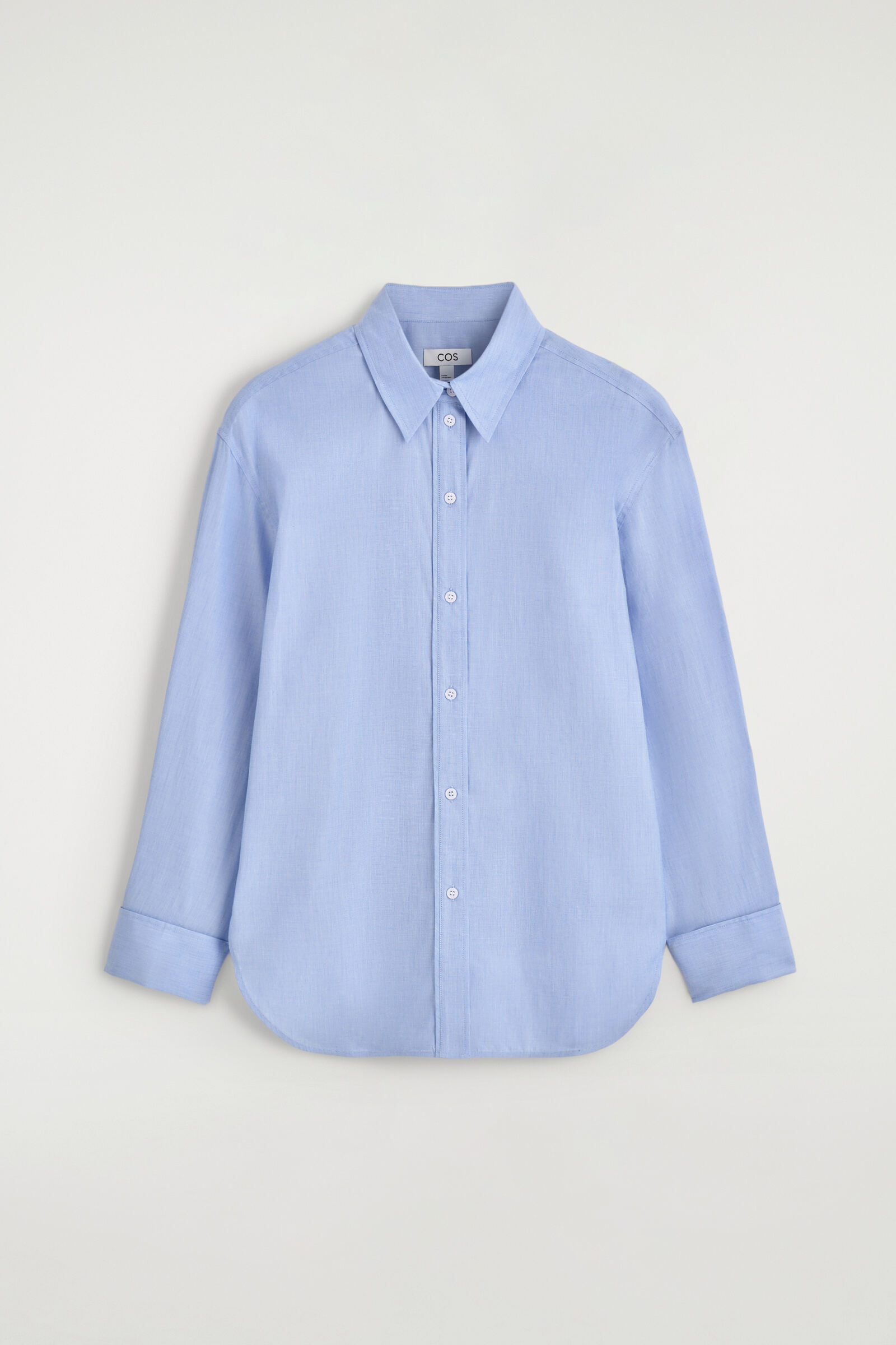 FOLDED-CUFF COTTON SHIRTLIGHT-BLUE MÉLANGE