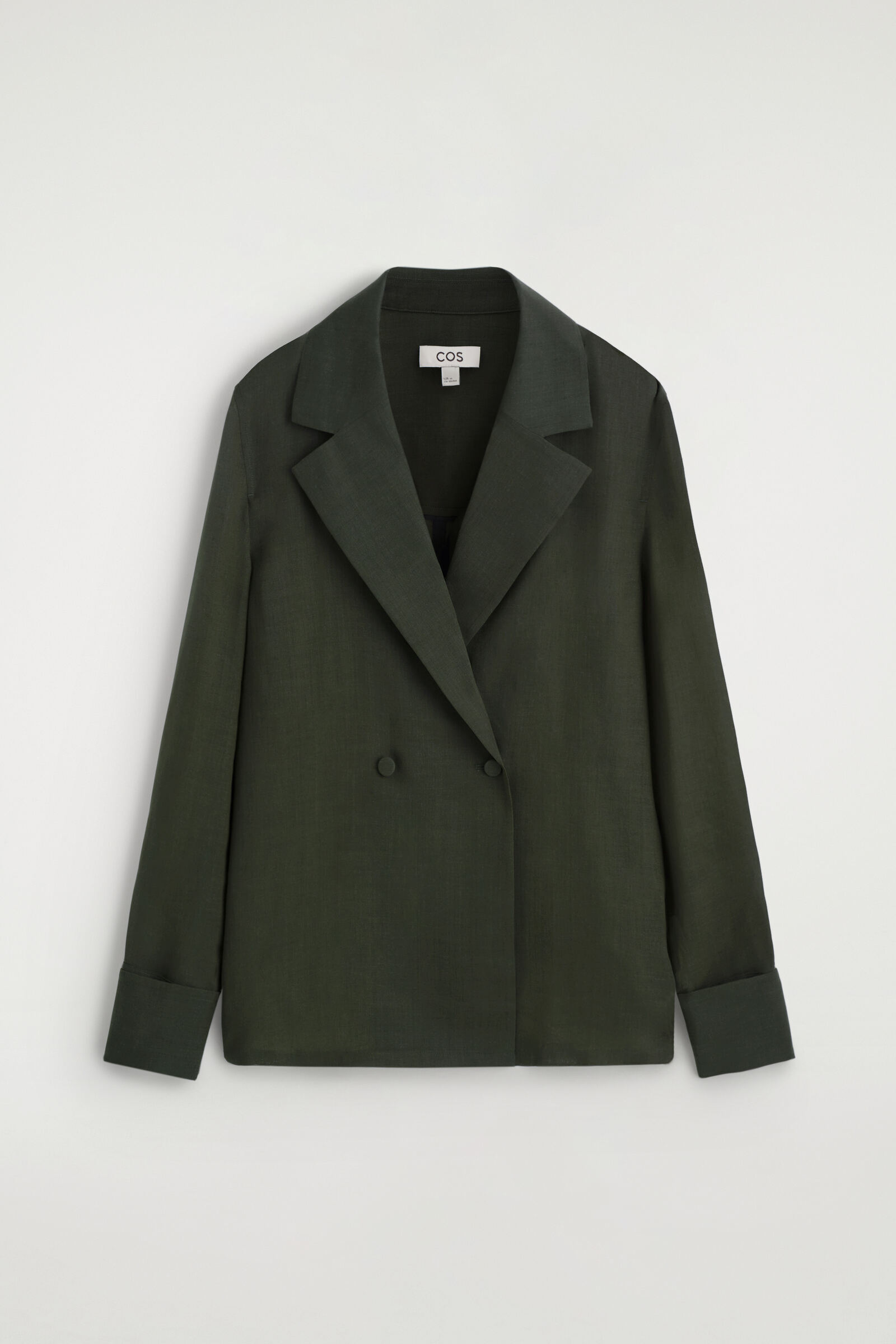 DOUBLE-BREASTED WOOL-BLEND SHIRTKHAKI MÉLANGE