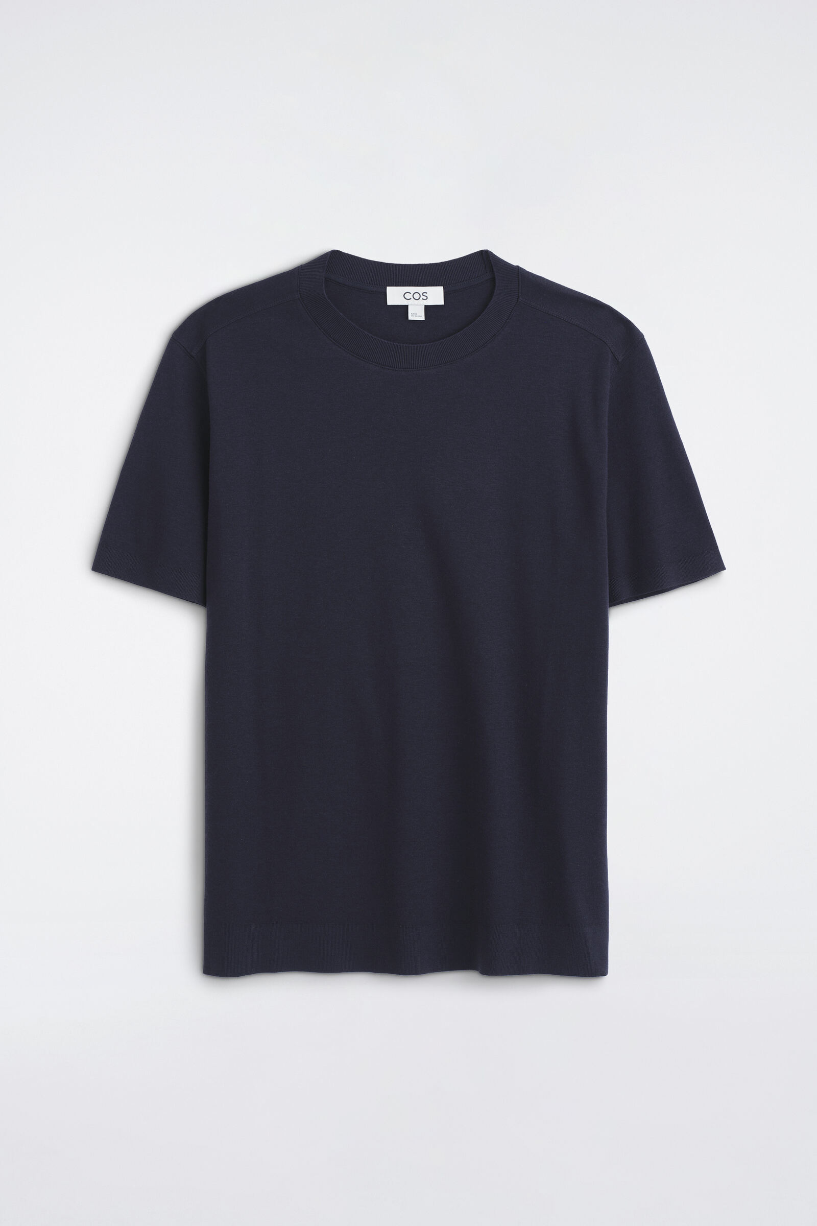 SLIM INTERLOCK-JERSEY T-SHIRTNAVY