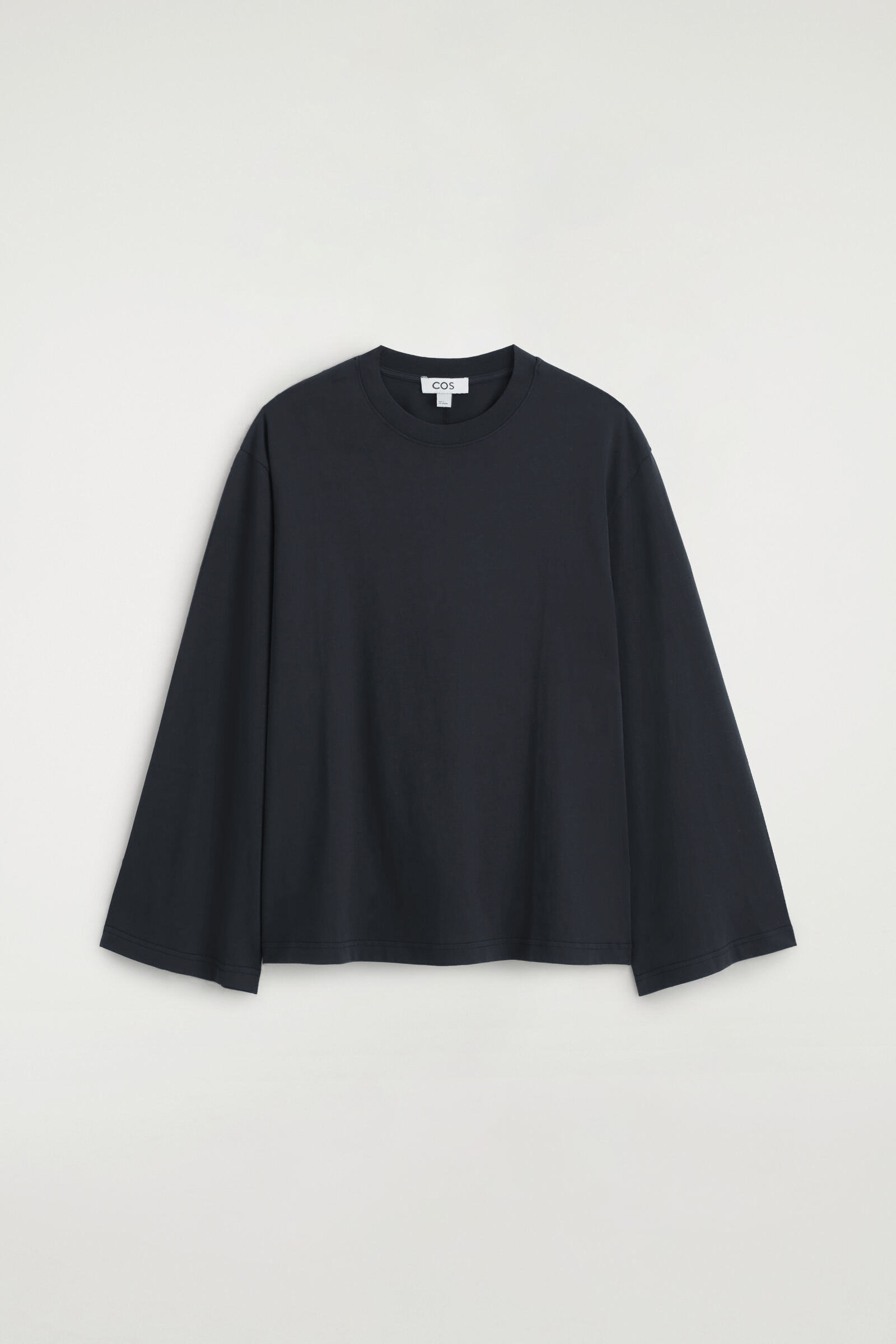 BRUSHED-COTTON LONG-SLEEVED T-SHIRTBLACK