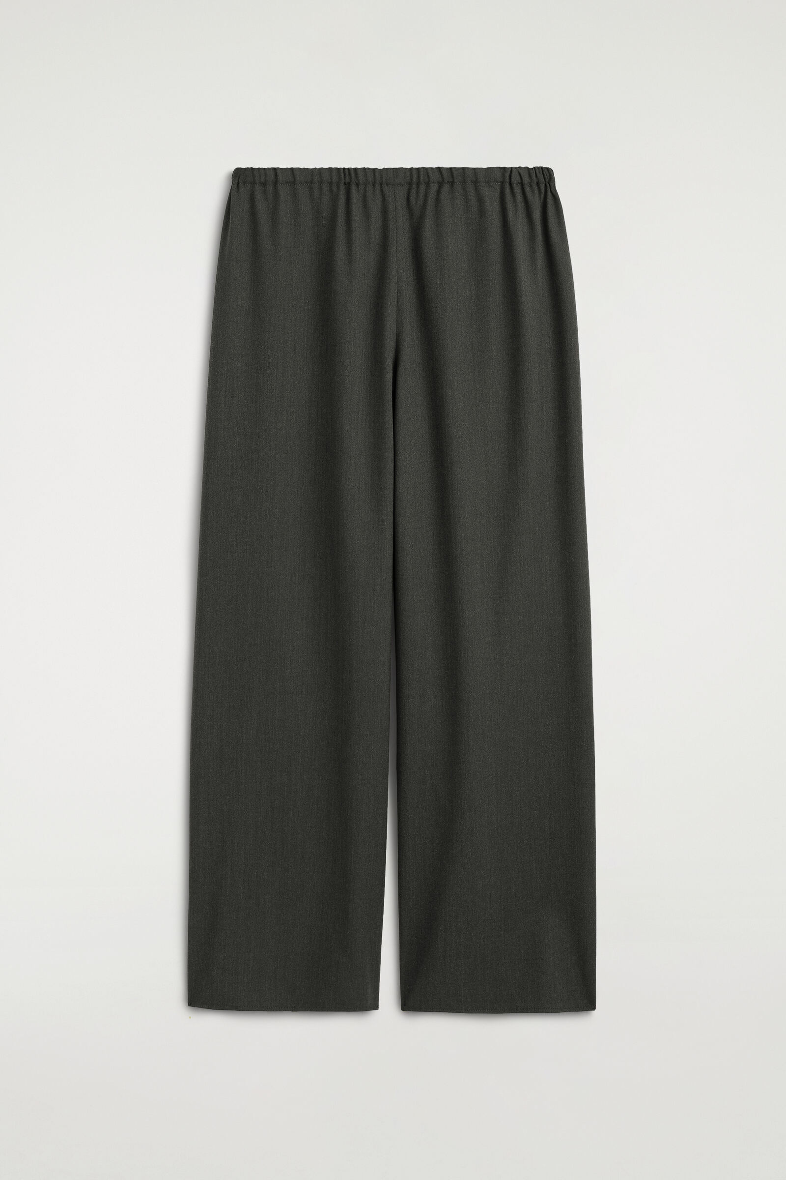 WOOL-BLEND WIDE-LEG TROUSERSDARK GREY