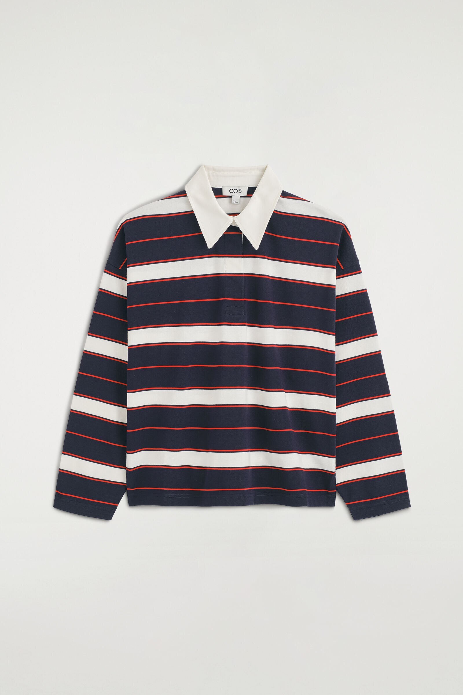 STRIPED COTTON RUGBY SHIRTNAVY / RED / STRIPED