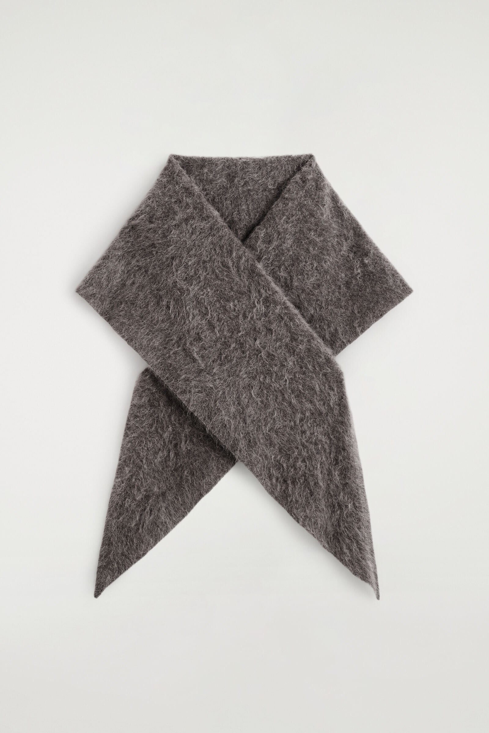 BRUSHED-CASHMERE TRIANGLE SCARFBROWN MÉLANGE