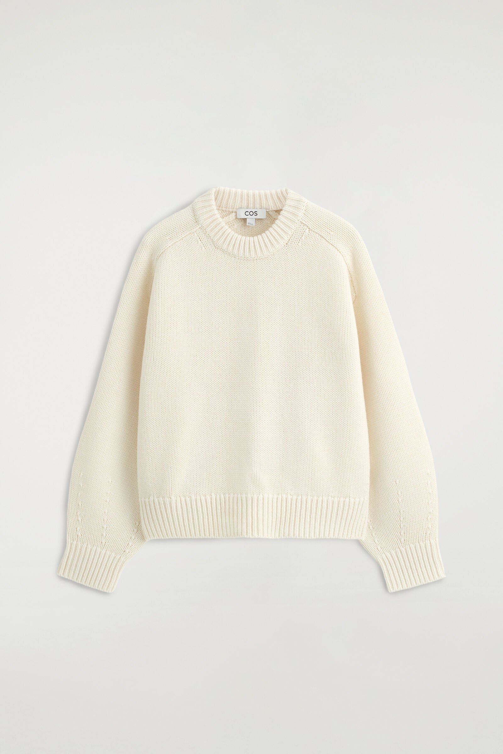 ROUNDED WOOL CREW-NECK JUMPERCREAM