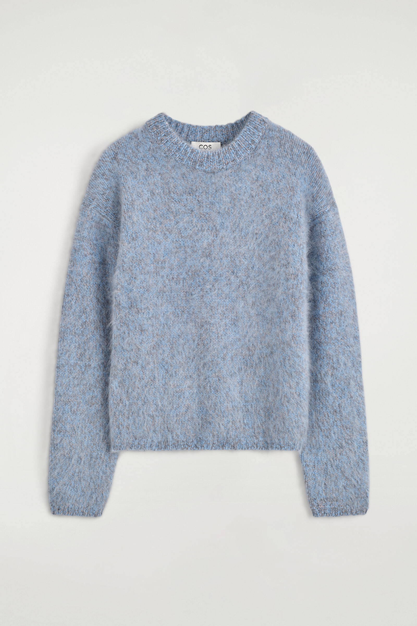 TWO-TONE BRUSHED-CASHMERE JUMPERBLUE MÉLANGE