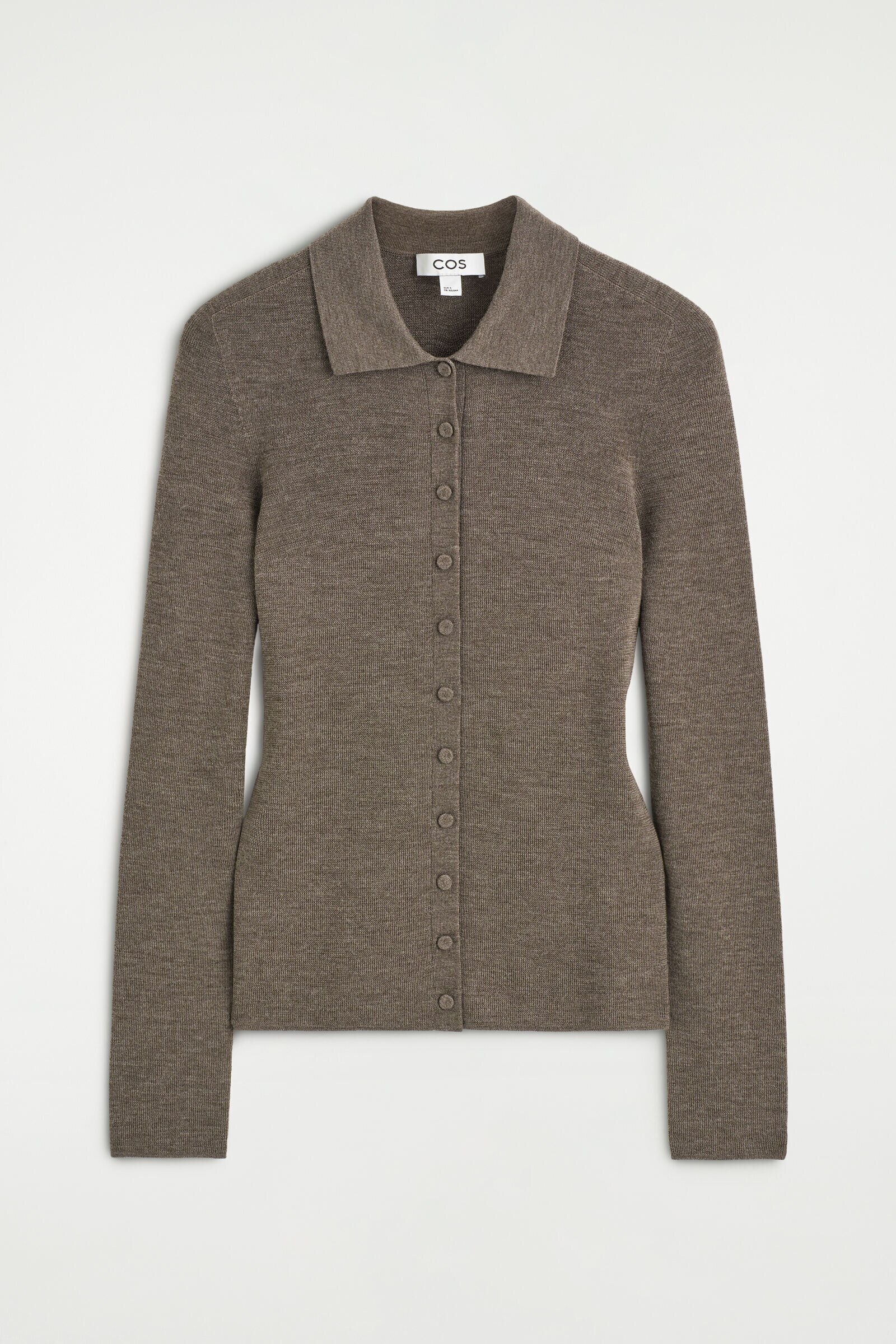 SEAMLESS MERINO WOOL SHIRTLIGHT-BROWN MÉLANGE