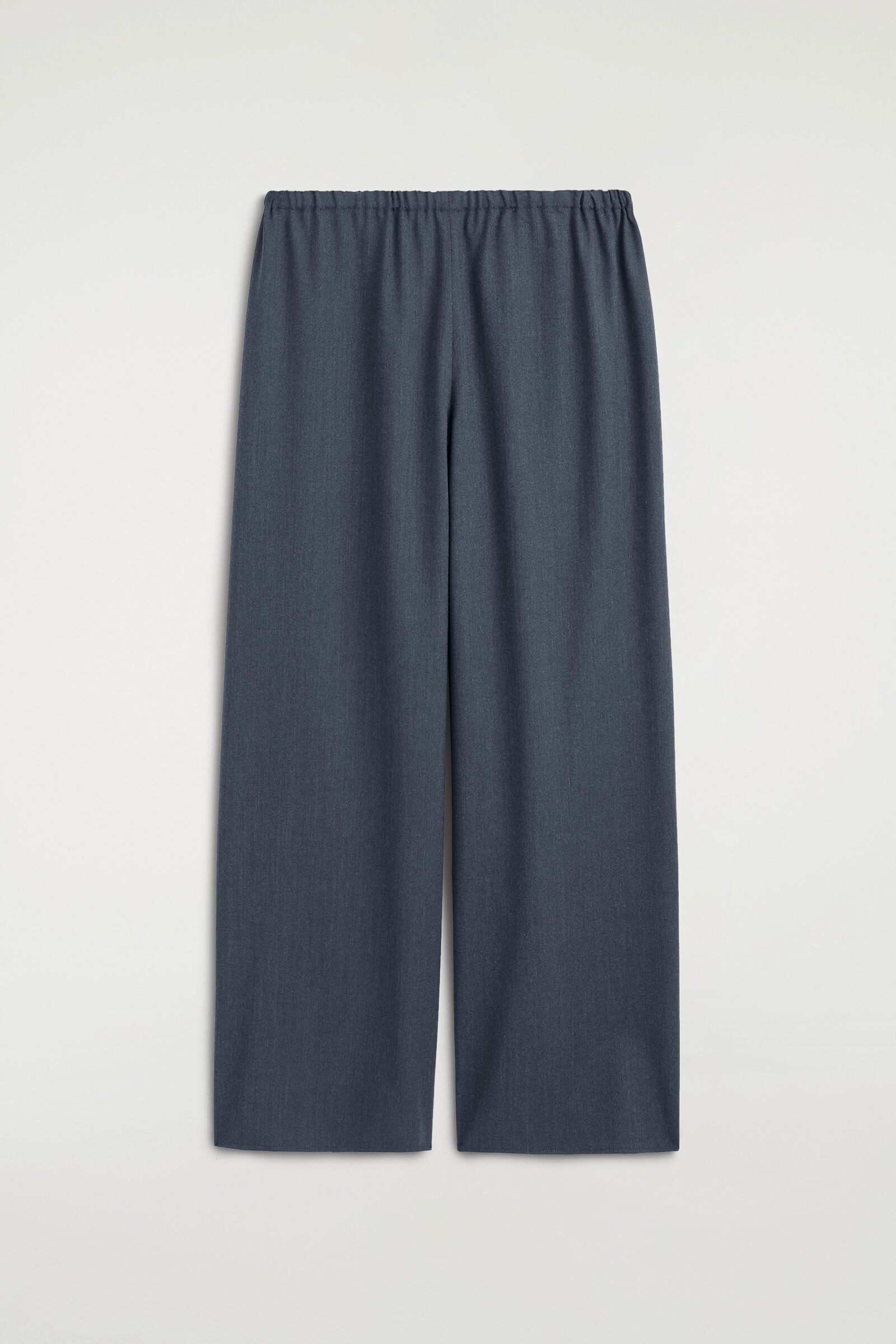 WOOL-BLEND WIDE-LEG TROUSERSBLUE-GREY