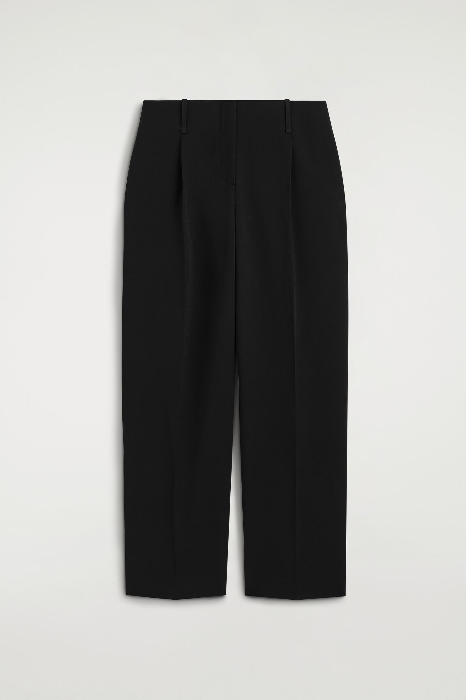 PLEATED CREPE STRAIGHT-LEG TROUSERSBLACK