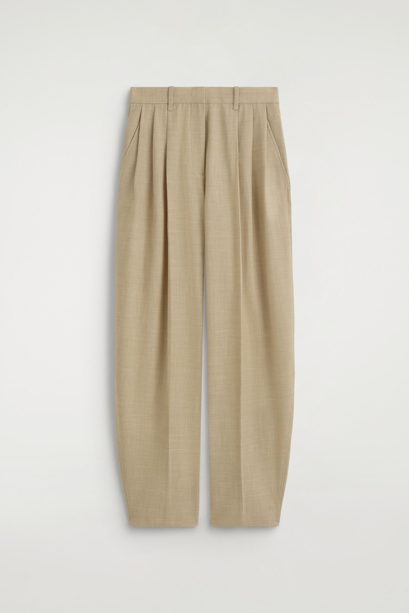 PLEATED TULIP TROUSERSBEIGE MÉLANGE