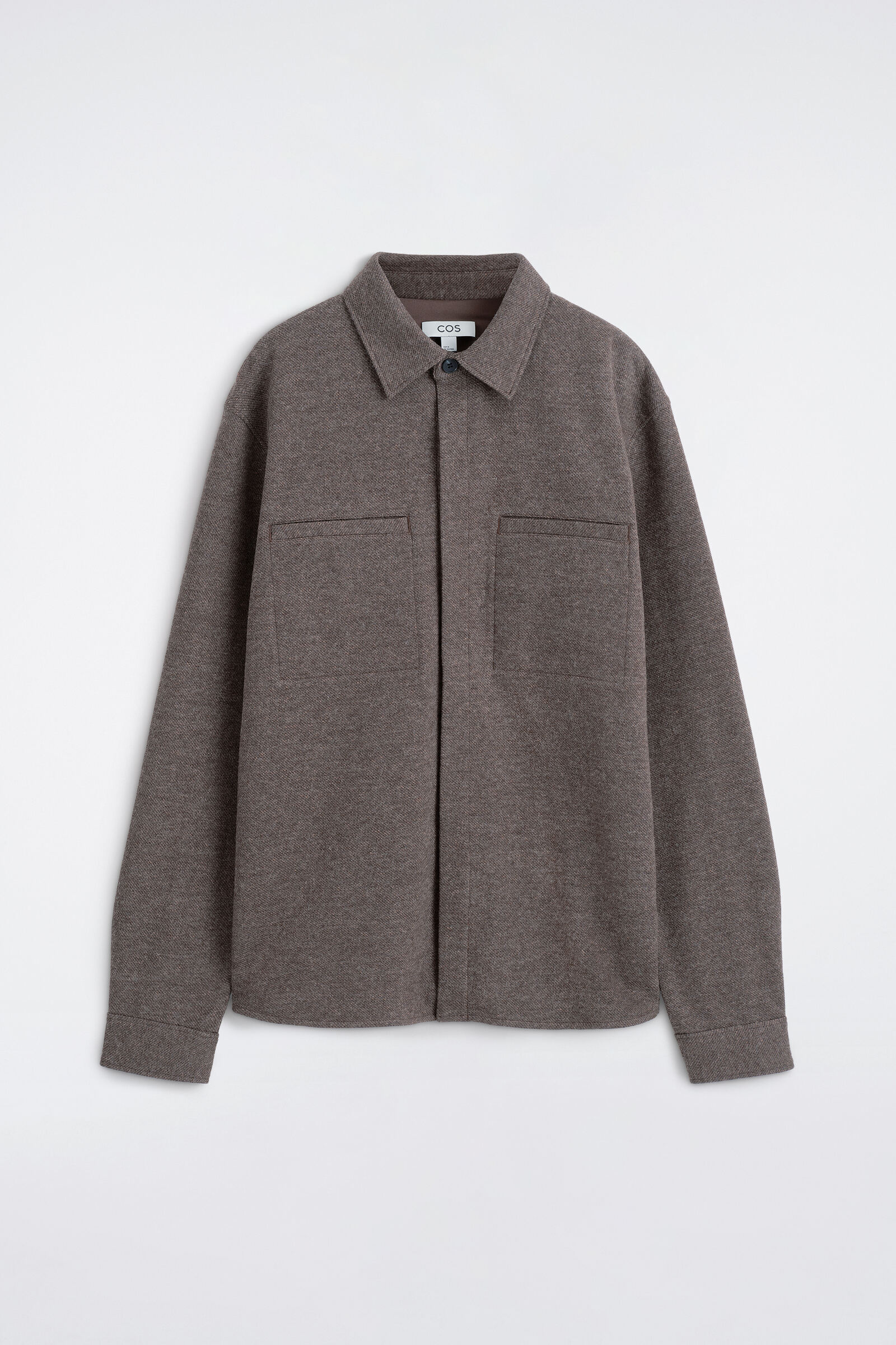 RELAXED JERSEY OVERSHIRTGREY-BROWN MÉLANGE