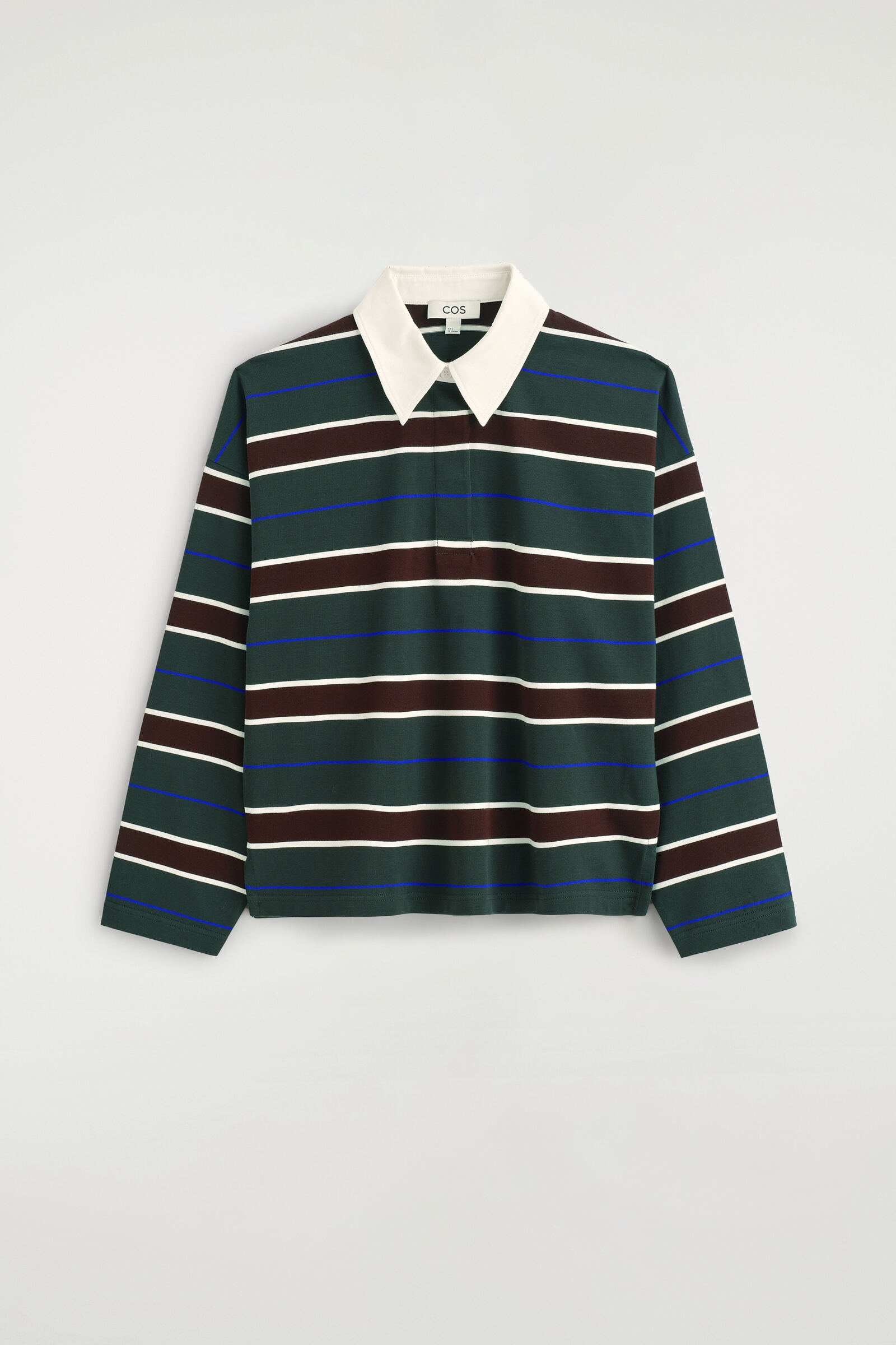 STRIPED COTTON RUGBY SHIRTGREEN / BROWN / STRIPED