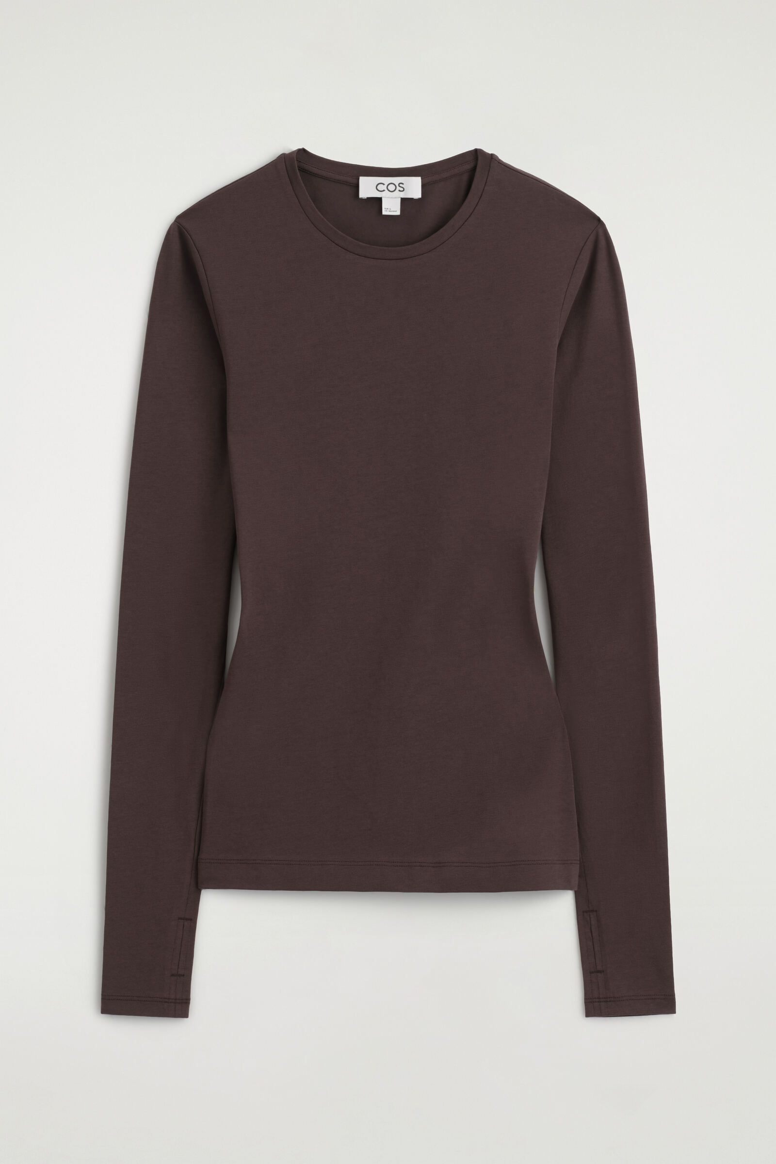 COTTON LONG-SLEEVED TOPDARK BROWN