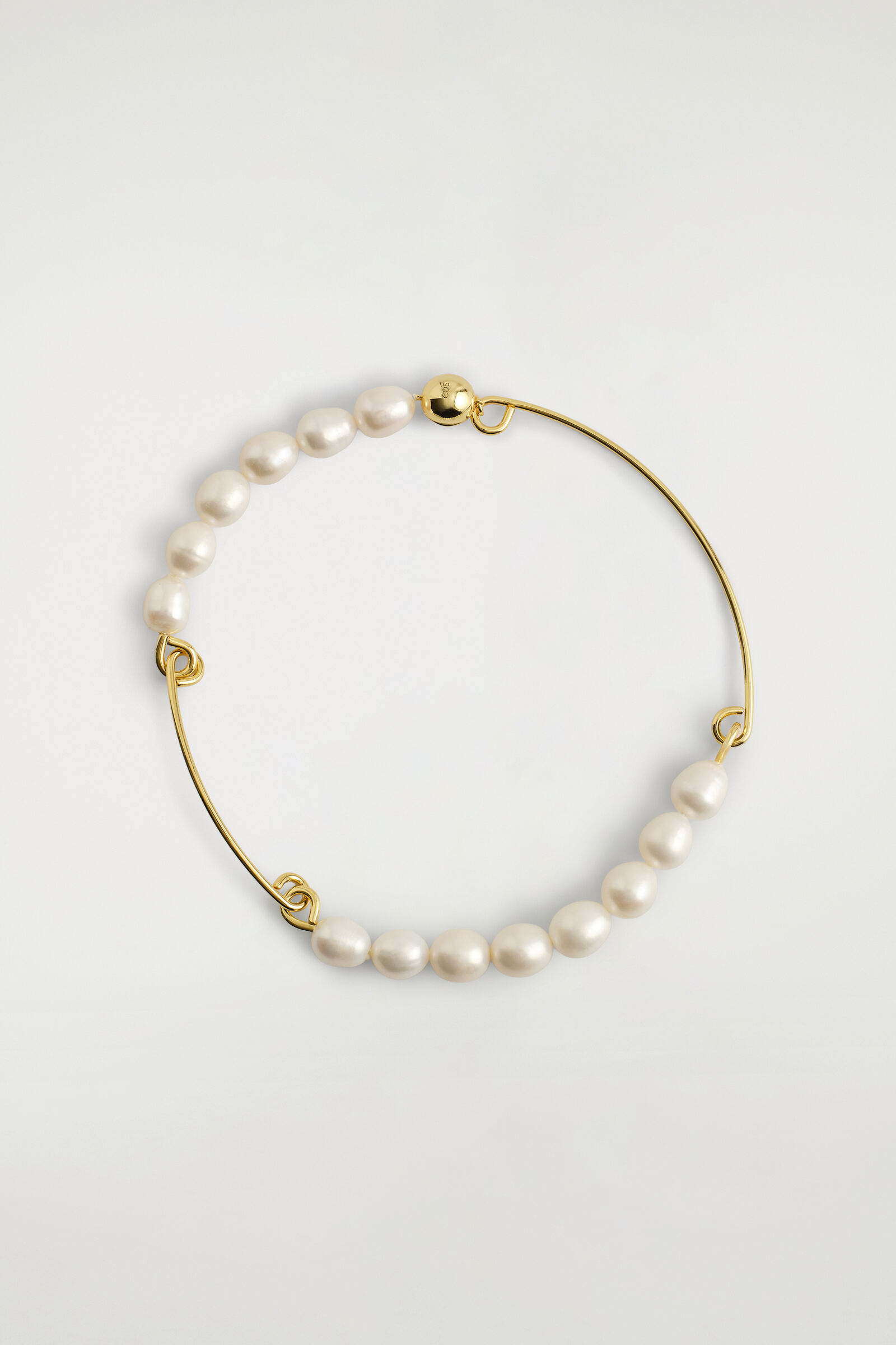 FRESHWATER PEARL CUFF NECKLACEGOLD