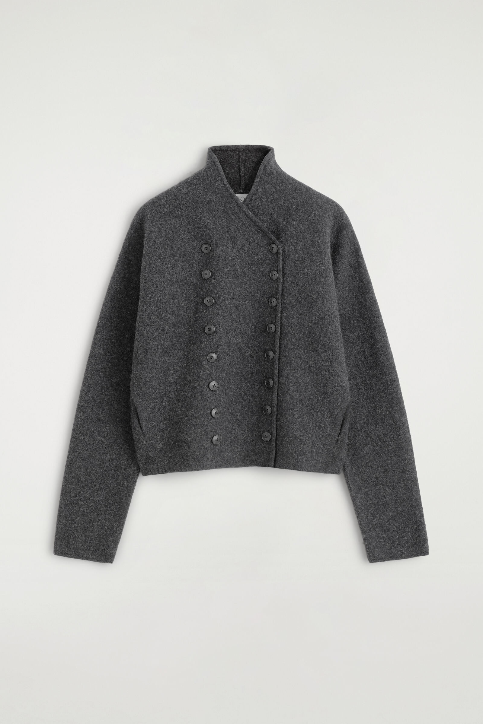 BOILED-WOOL UNIFORM JACKETCHARCOAL