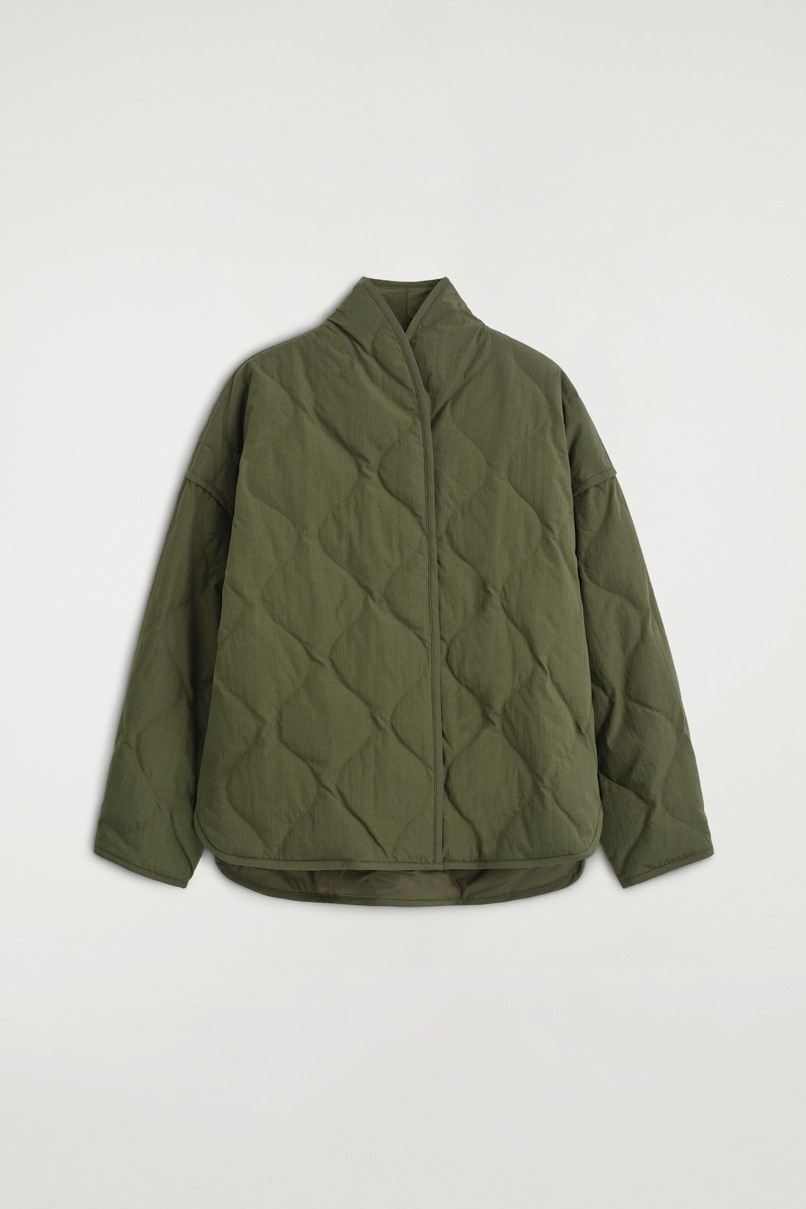 SHAWL-COLLAR QUILTED JACKETKHAKI