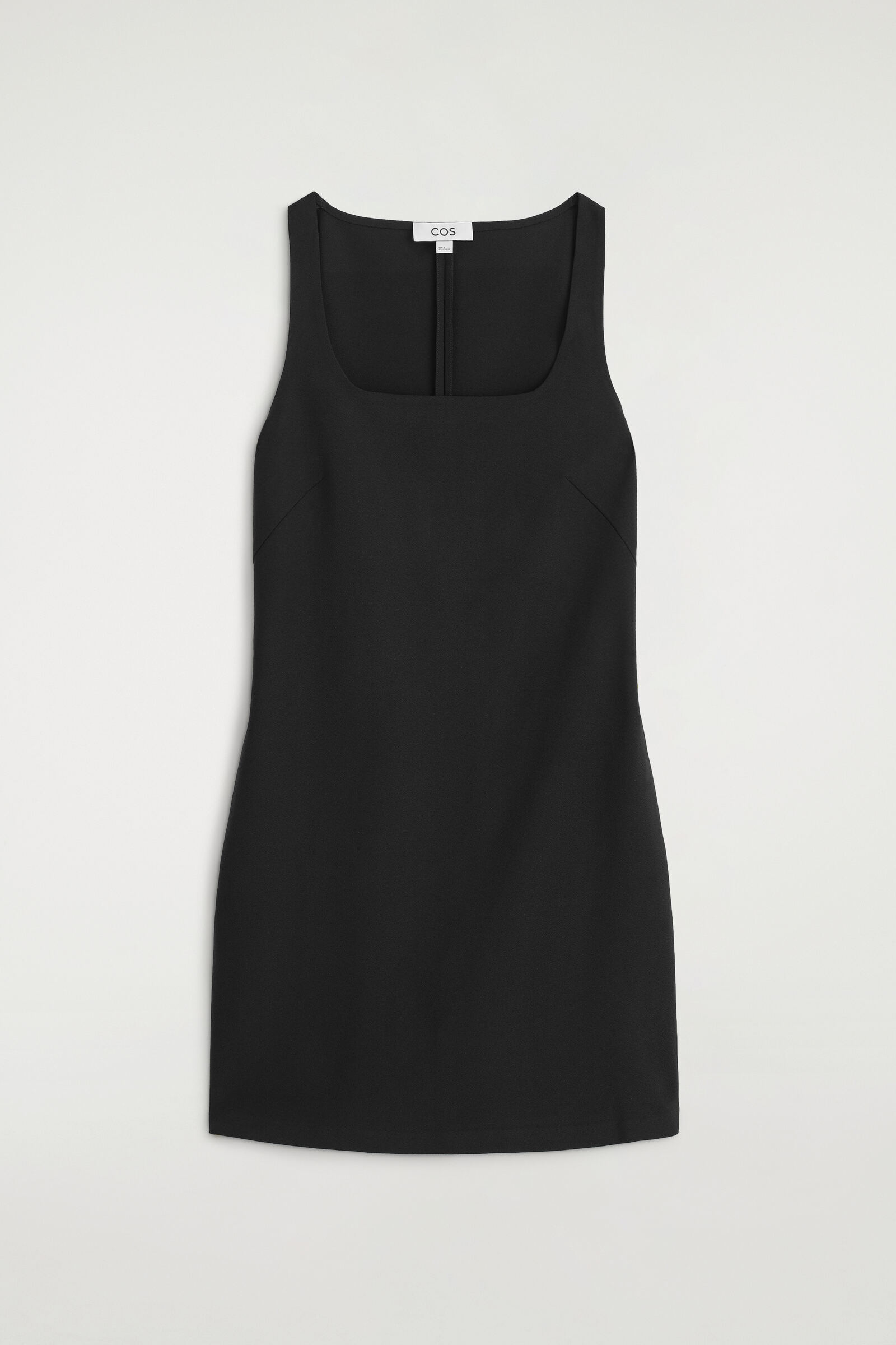 SQUARE-NECK CREPE-JERSEY DRESSBLACK