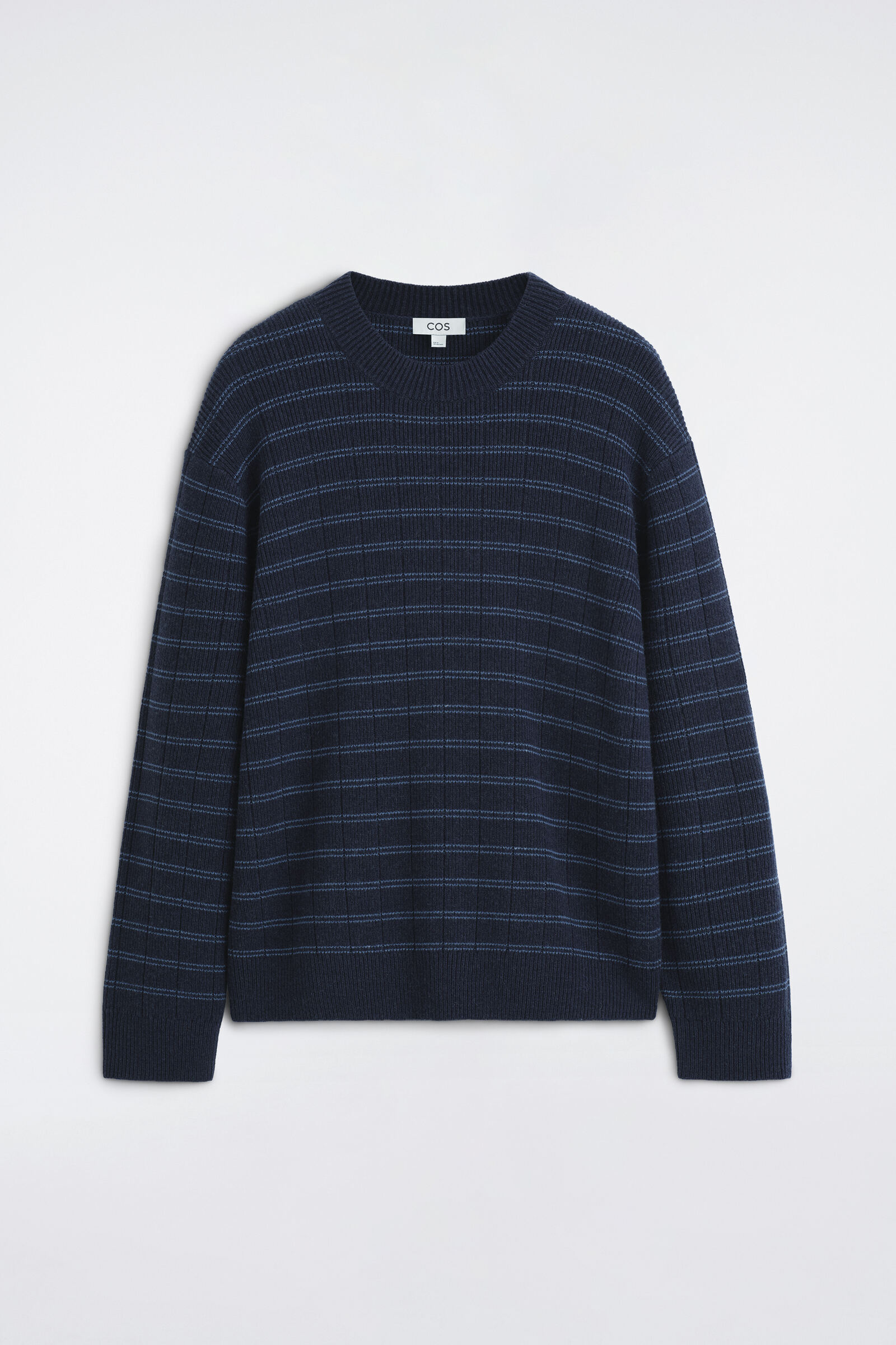 STRIPED MERINO-CASHMERE JUMPERNAVY / STRIPED