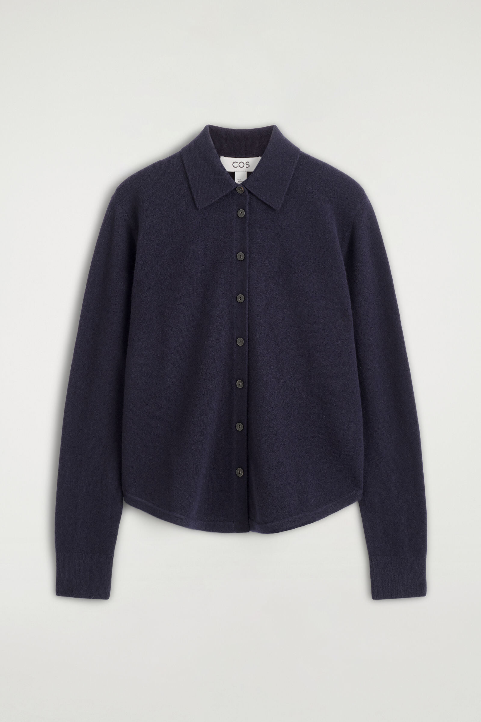 ROUNDED MERINO WOOL SHIRTNAVY