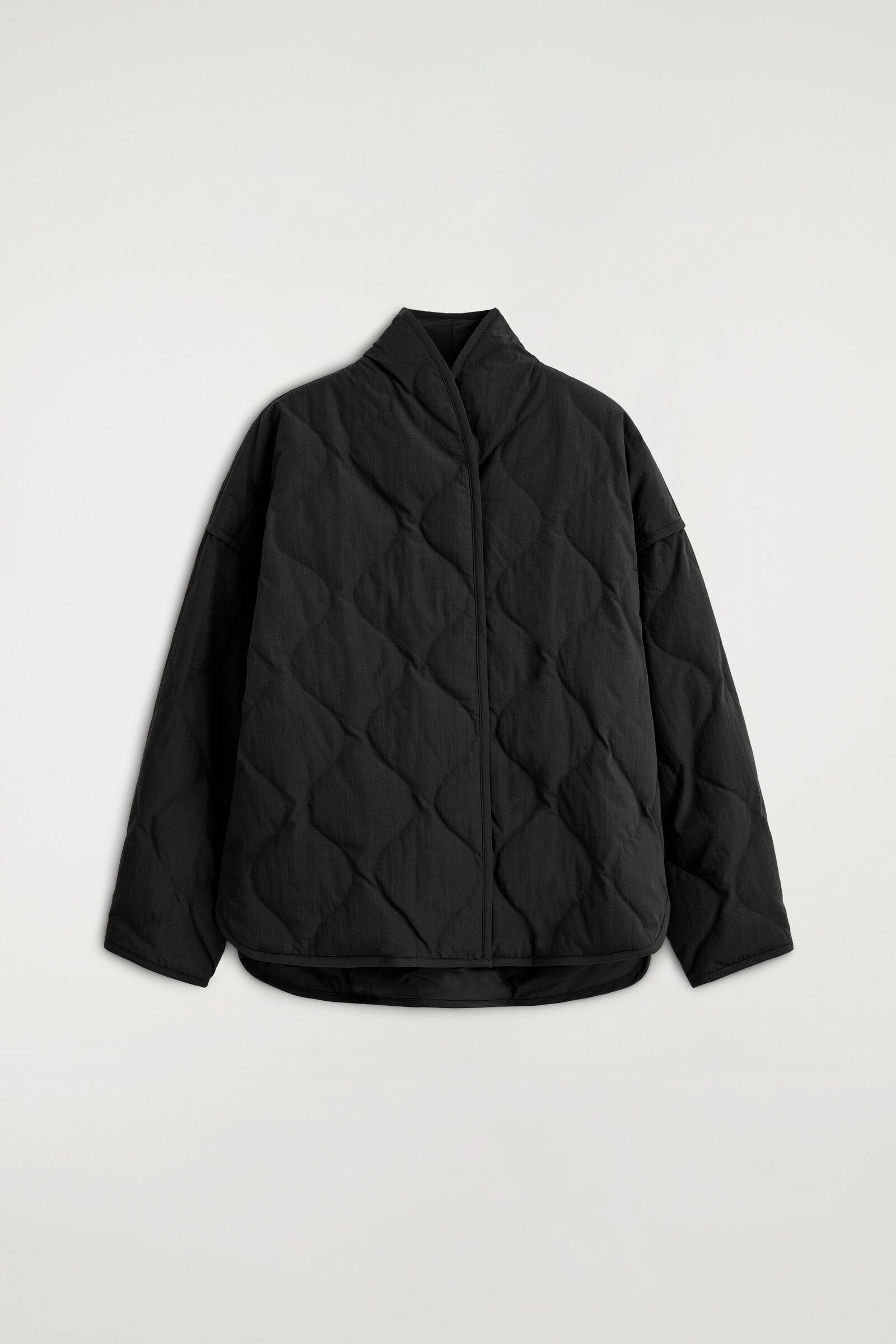 SHAWL-COLLAR QUILTED JACKETBLACK