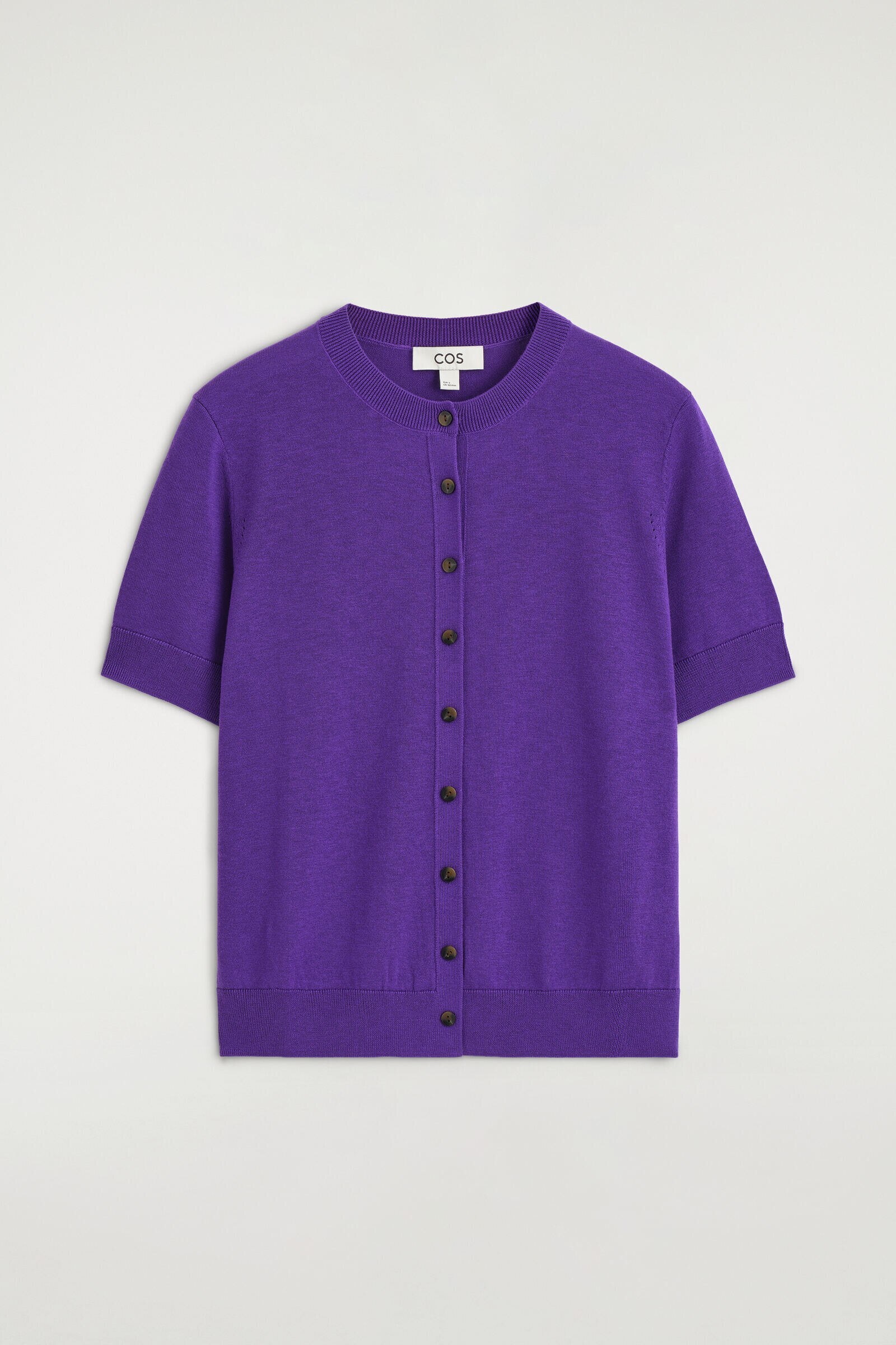 SHRUNKEN SHORT-SLEEVED CARDIGANPURPLE