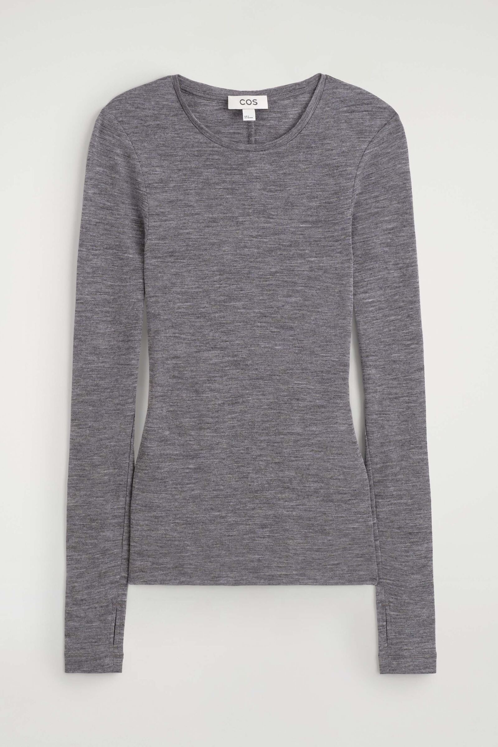 SLIM MERINO WOOL TOPGREY MÉLANGE