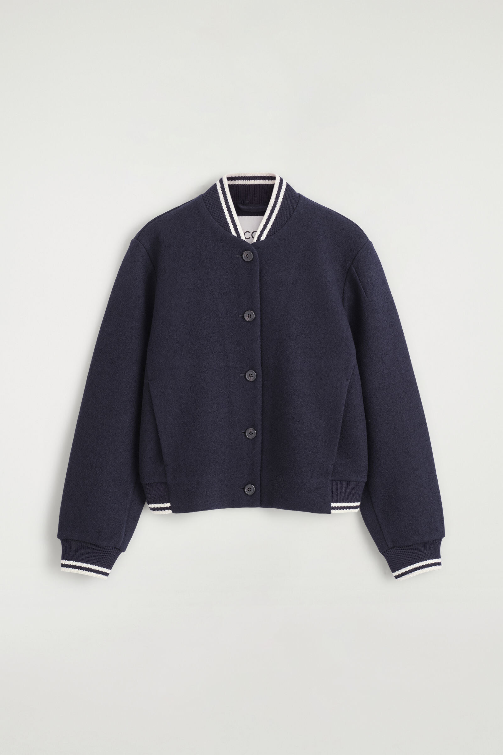 BOILED WOOL-BLEND BOMBER JACKETNAVY