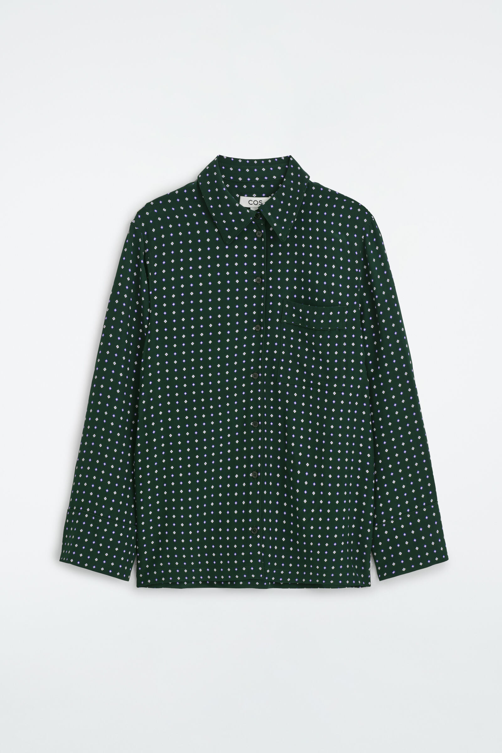 GEOMETRIC-PRINT SHIRTGREEN / PRINTED