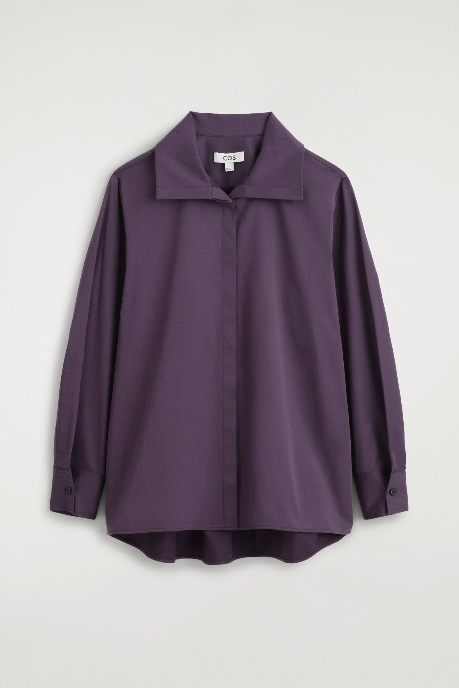 OVERSIZED FOLDED-COLLAR COTTON SHIRTDARK PURPLE