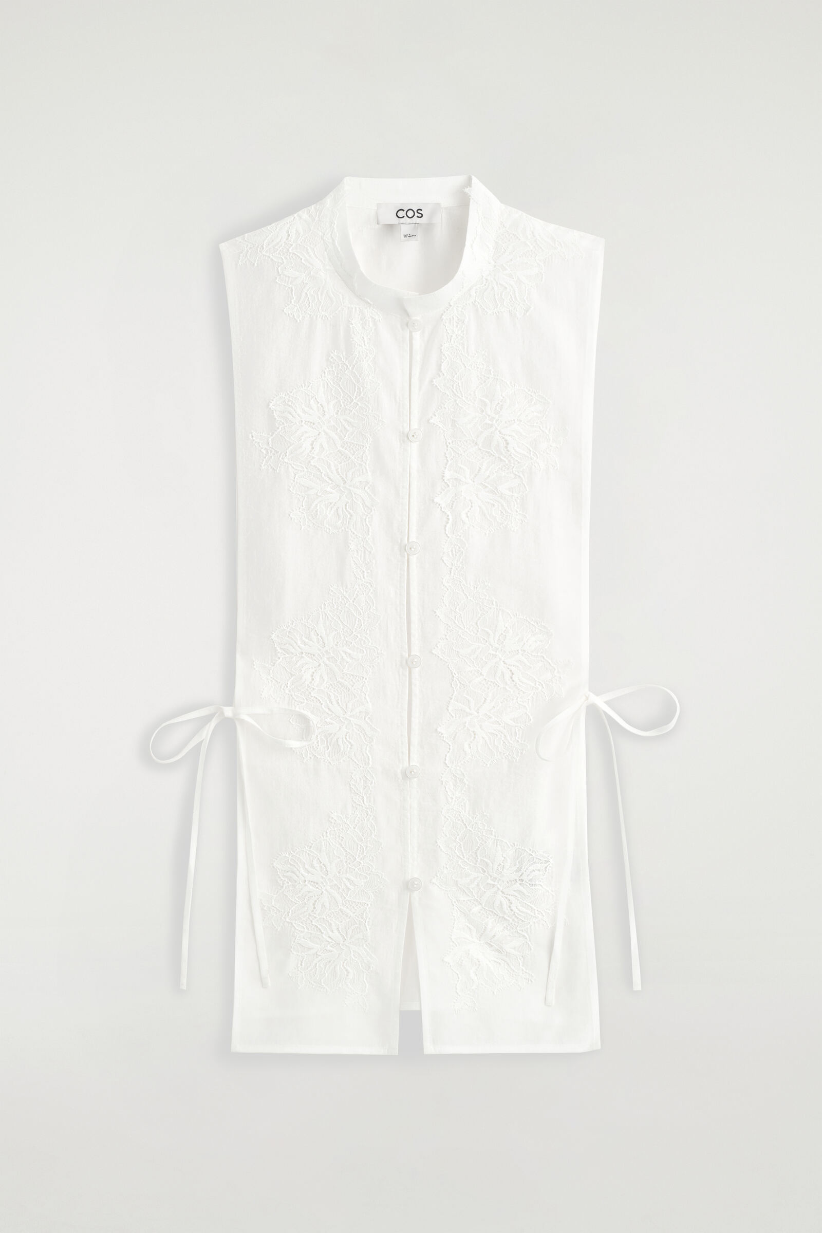 LACE-DETAIL COTTON BIBWHITE