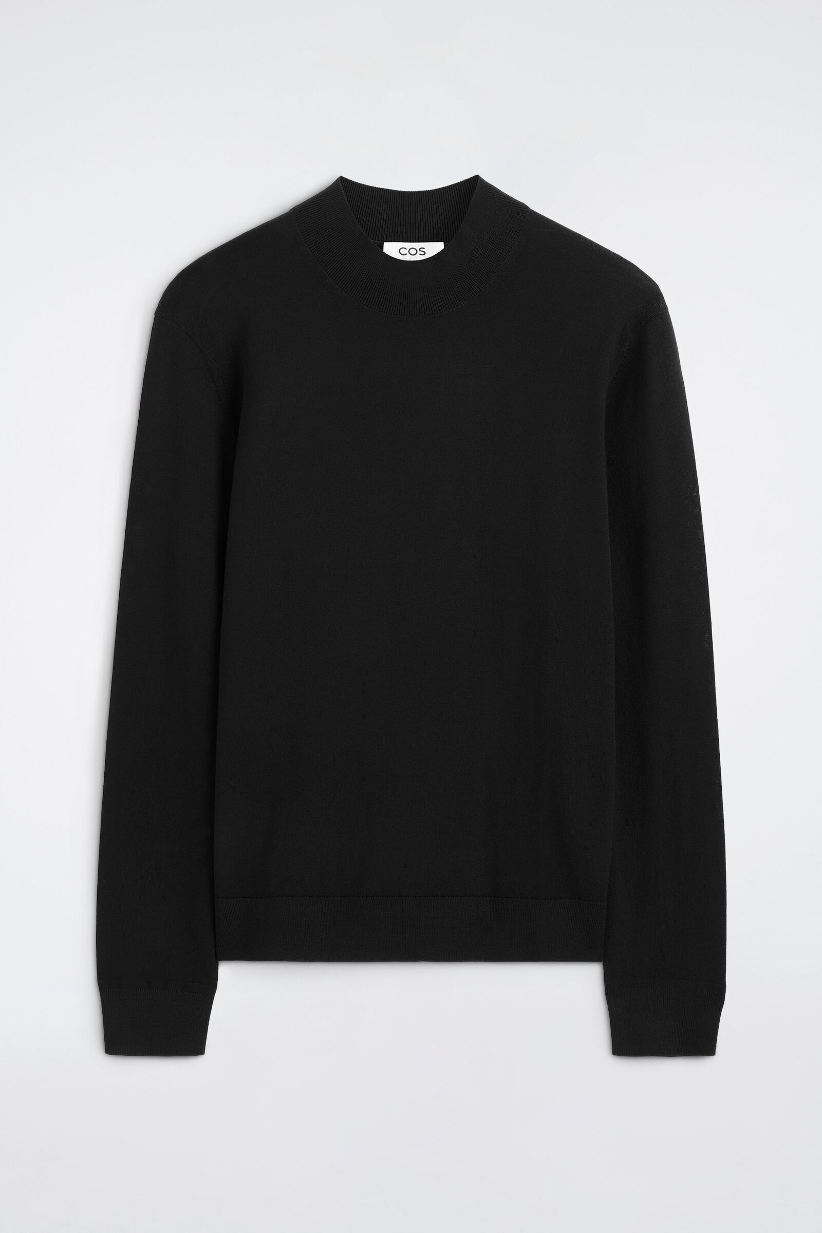 SLIM MERINO WOOL MOCK-NECK JUMPERBLACK