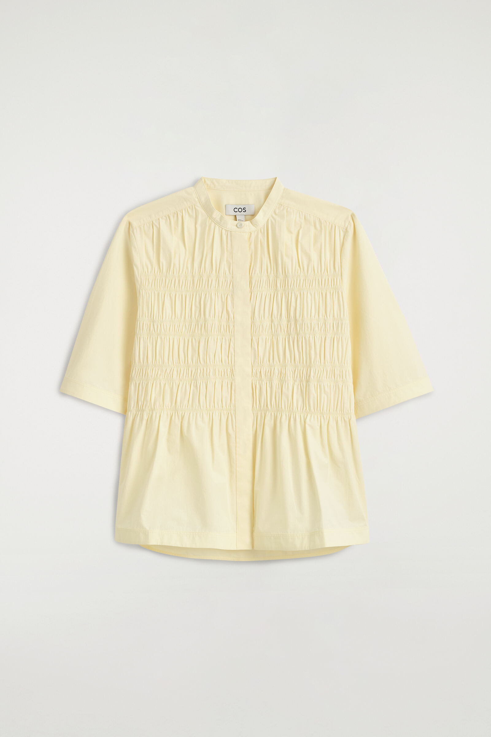 RUCHED COTTON BLOUSEBUTTER YELLOW