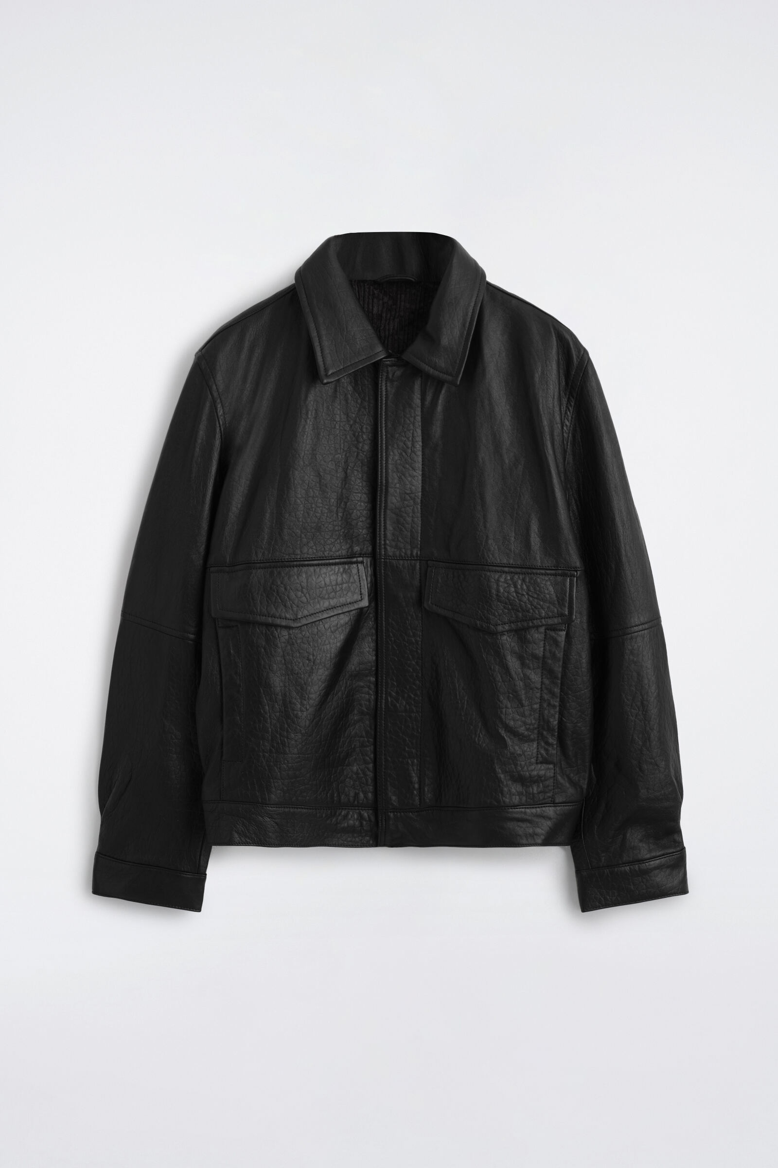 LEATHER FLIGHT JACKETBLACK