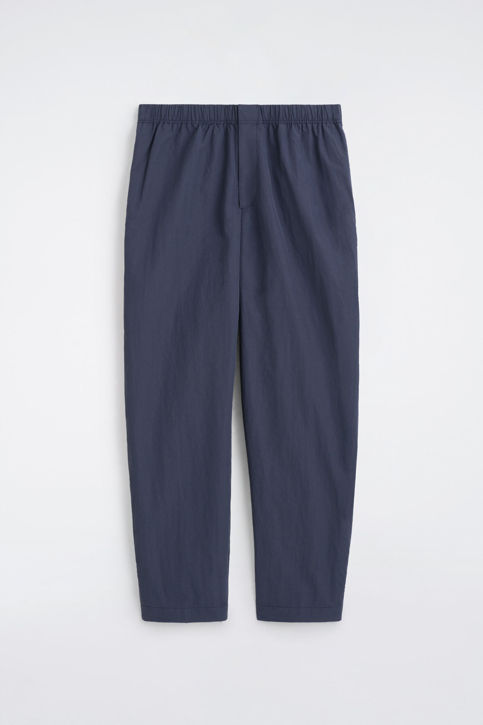 ZIP-DETAIL RELAXED-FIT STRAIGHT-LEG TROUSERSNAVY
