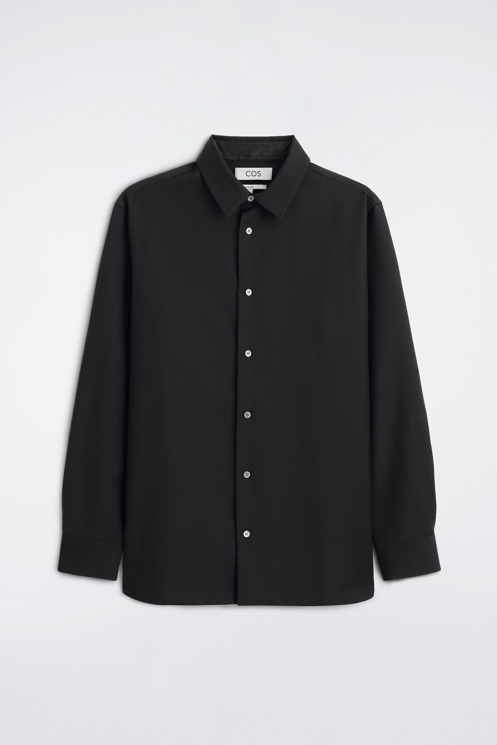 RELAXED WOOL-TWILL SHIRTBLACK