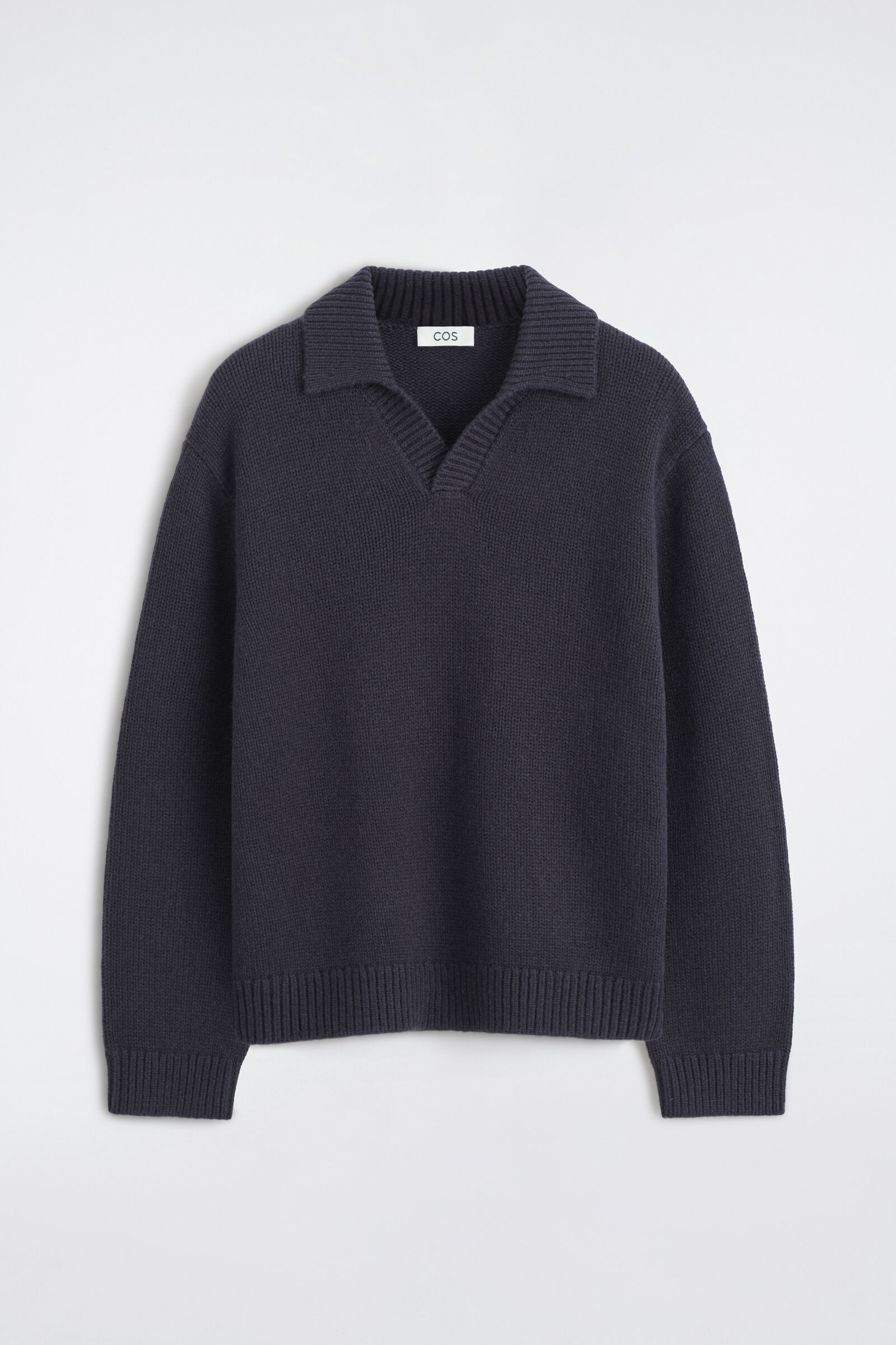 CHUNKY CASHMERE POLO JUMPERNAVY
