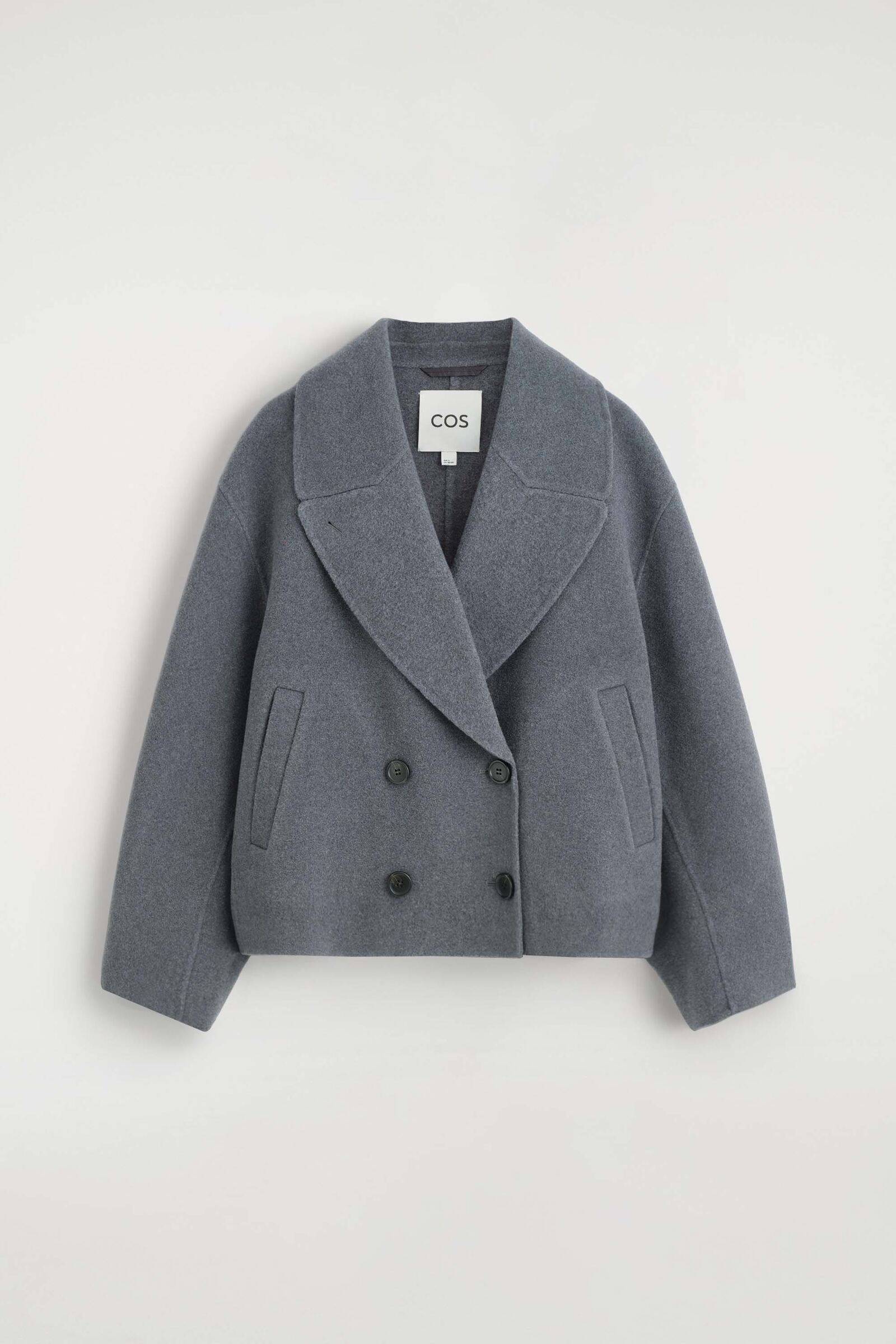 OVERSIZED DOUBLE-FACED WOOL JACKETGREY MÉLANGE