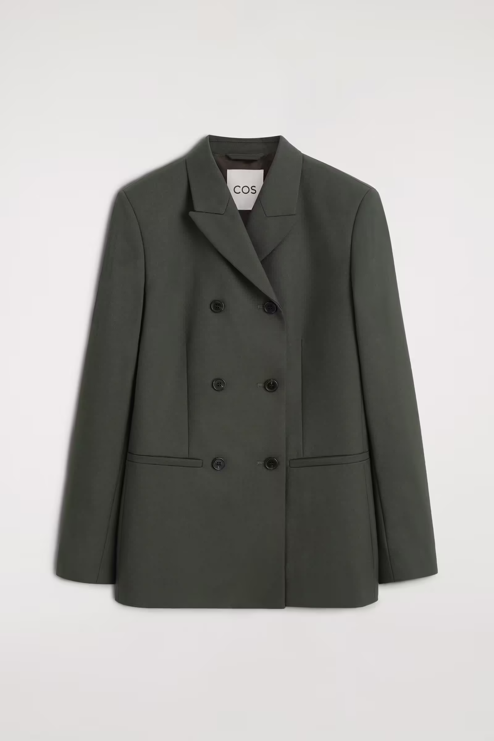 WOOL-BLEND DOUBLE-BREASTED BLAZERKHAKI
