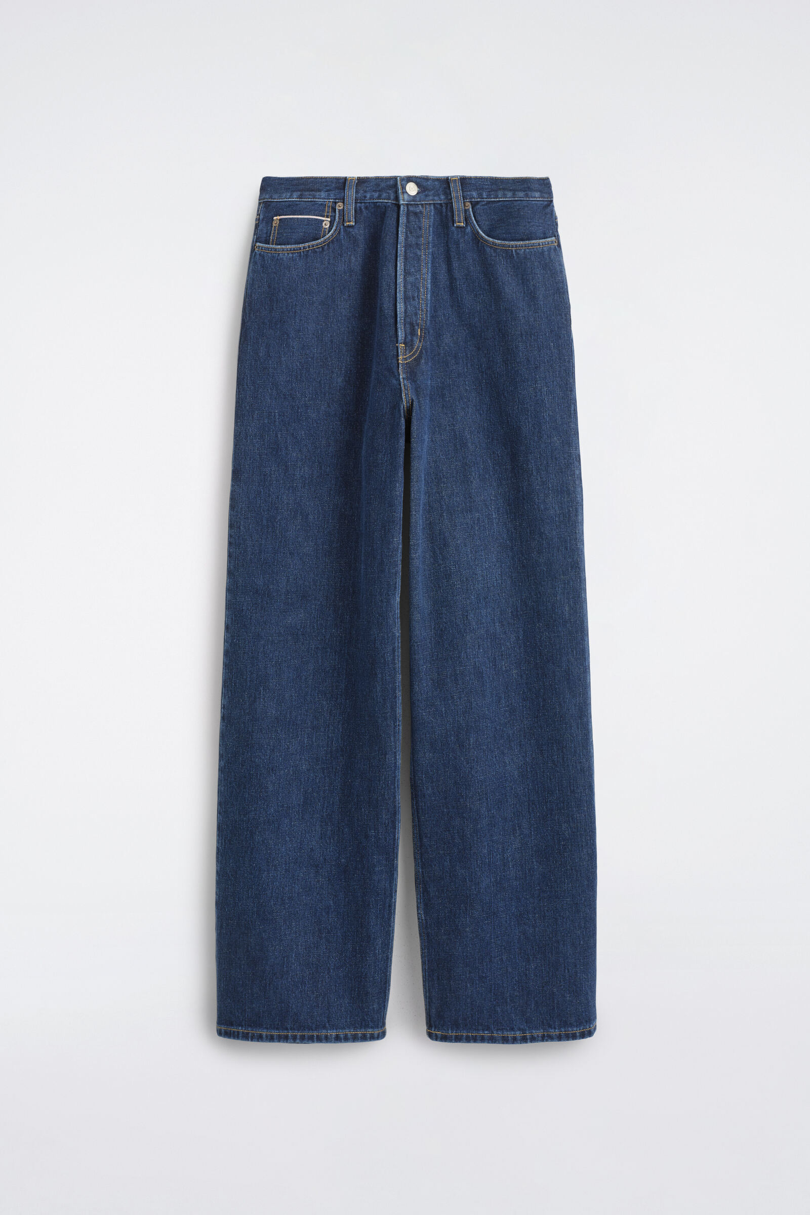 FOLD SELVEDGE LOOSE-FIT WIDE-LEG JEANSDARK BLUE