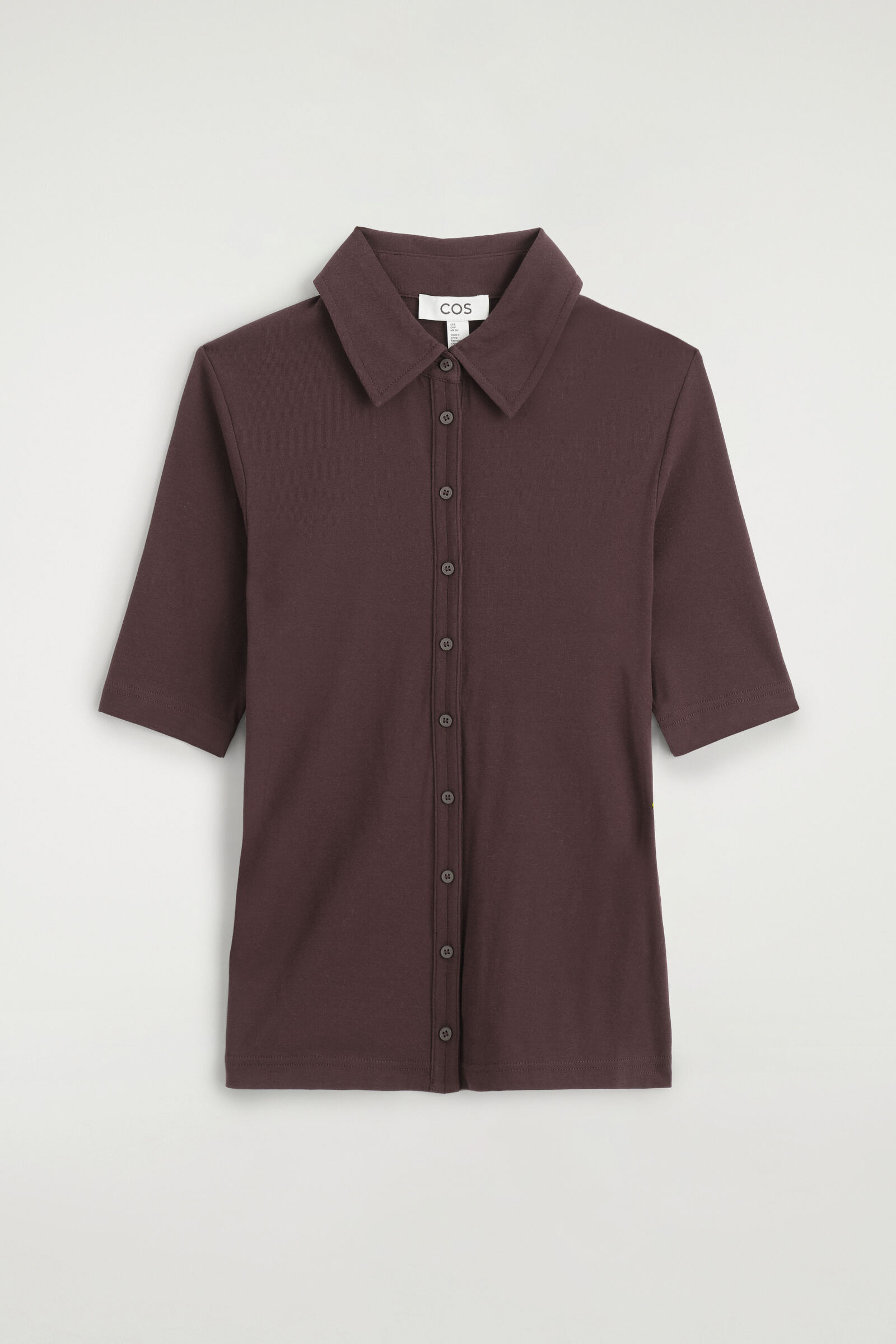 SCULPTED COTTON-JERSEY SHIRTBURGUNDY