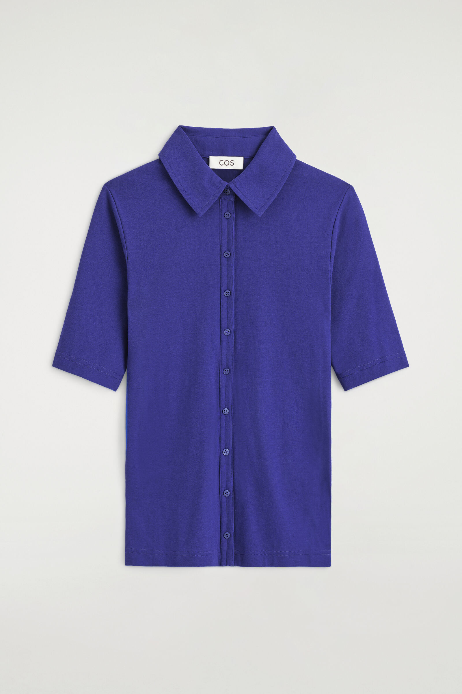 SCULPTED COTTON-JERSEY SHIRTCOBALT BLUE