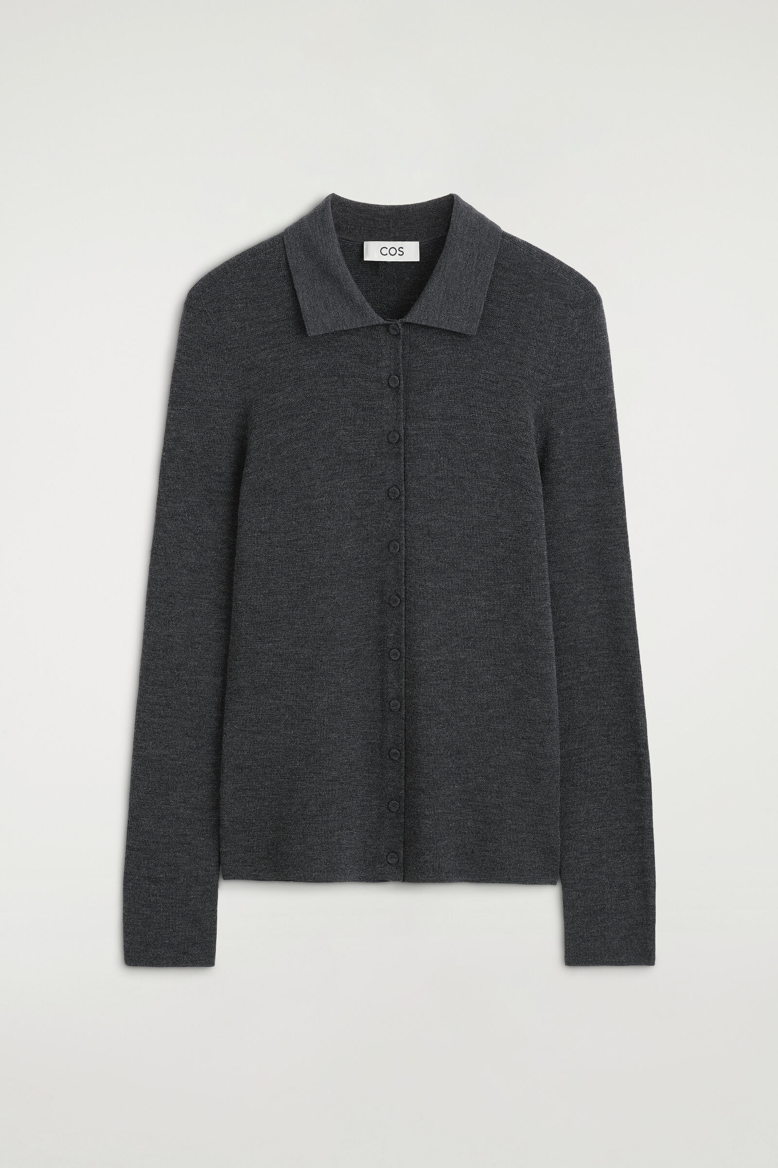 SEAMLESS MERINO WOOL SHIRTCHARCOAL MÉLANGE