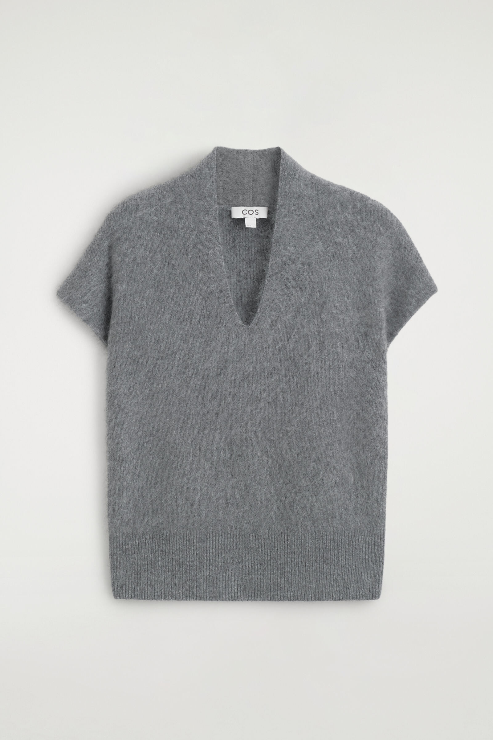 DRAPED BRUSHED MERINO WOOL TOPGREY