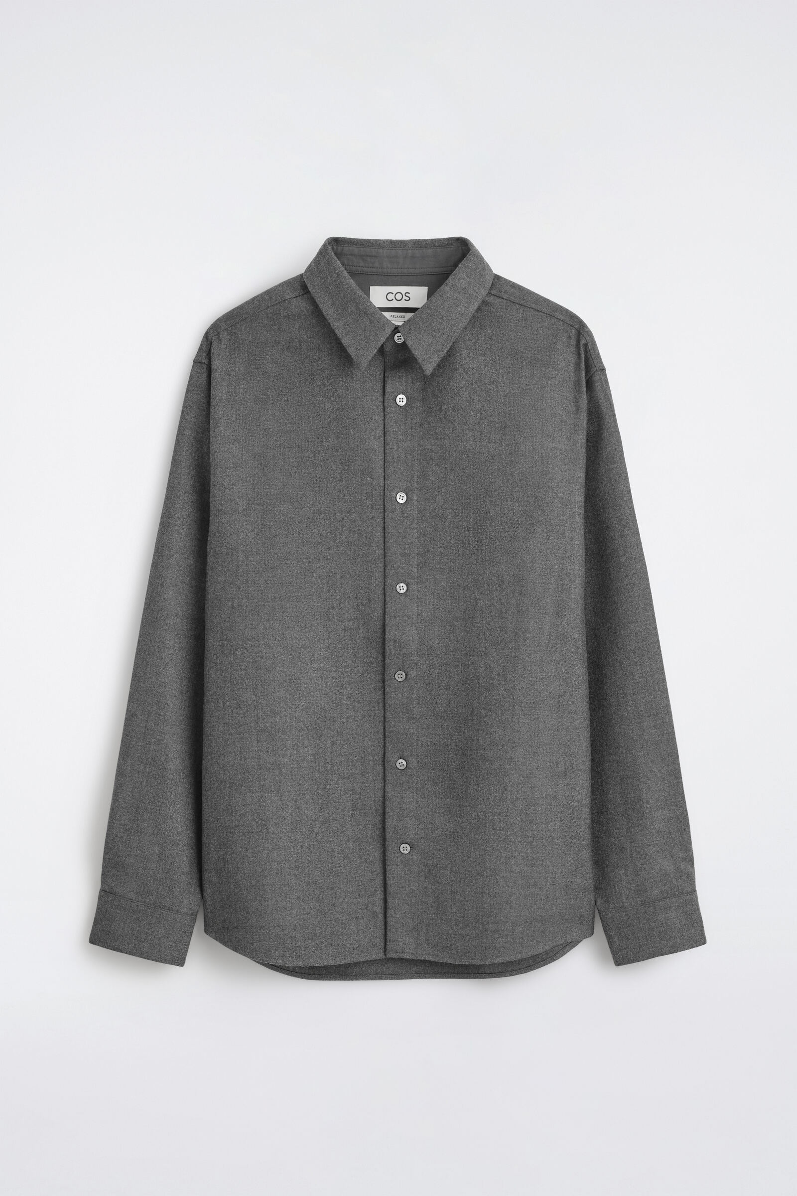 RELAXED WOOL-FLANNEL SHIRTDARK-GREY MÉLANGE