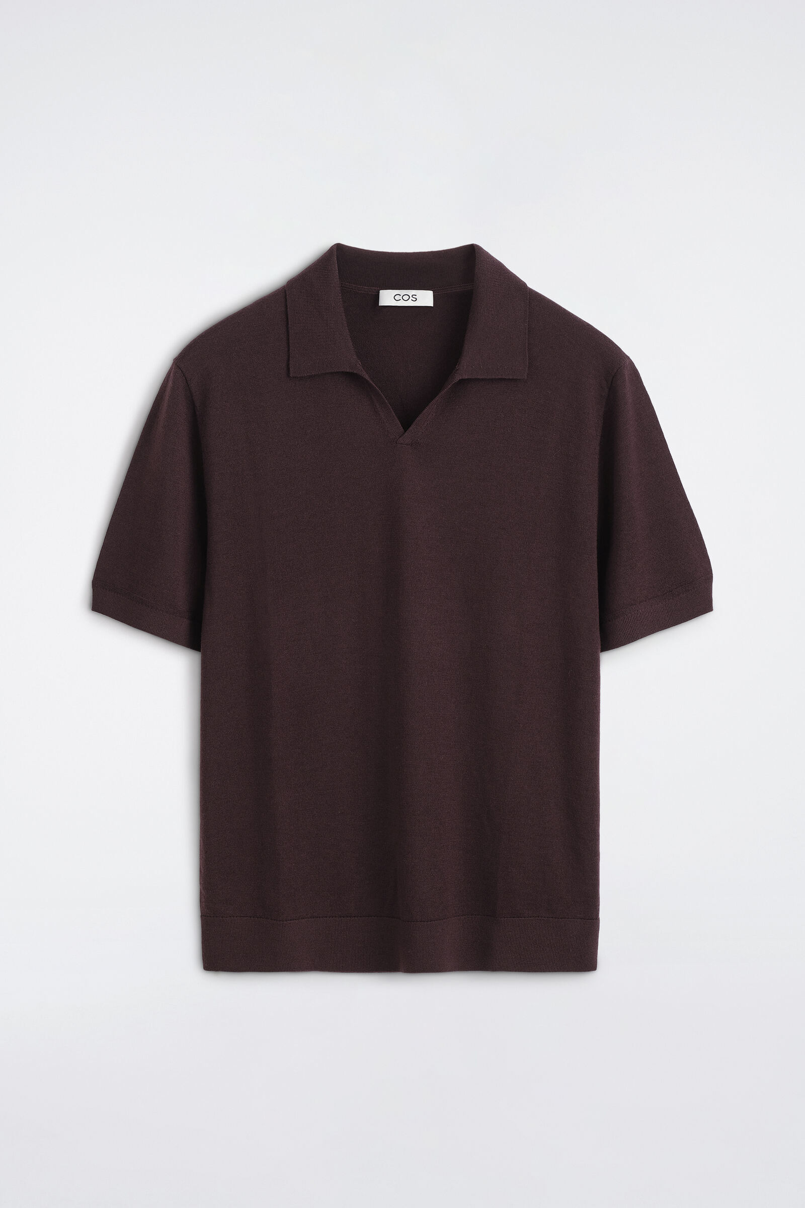 OPEN-COLLAR MERINO WOOL POLO SHIRTBORDEAUX