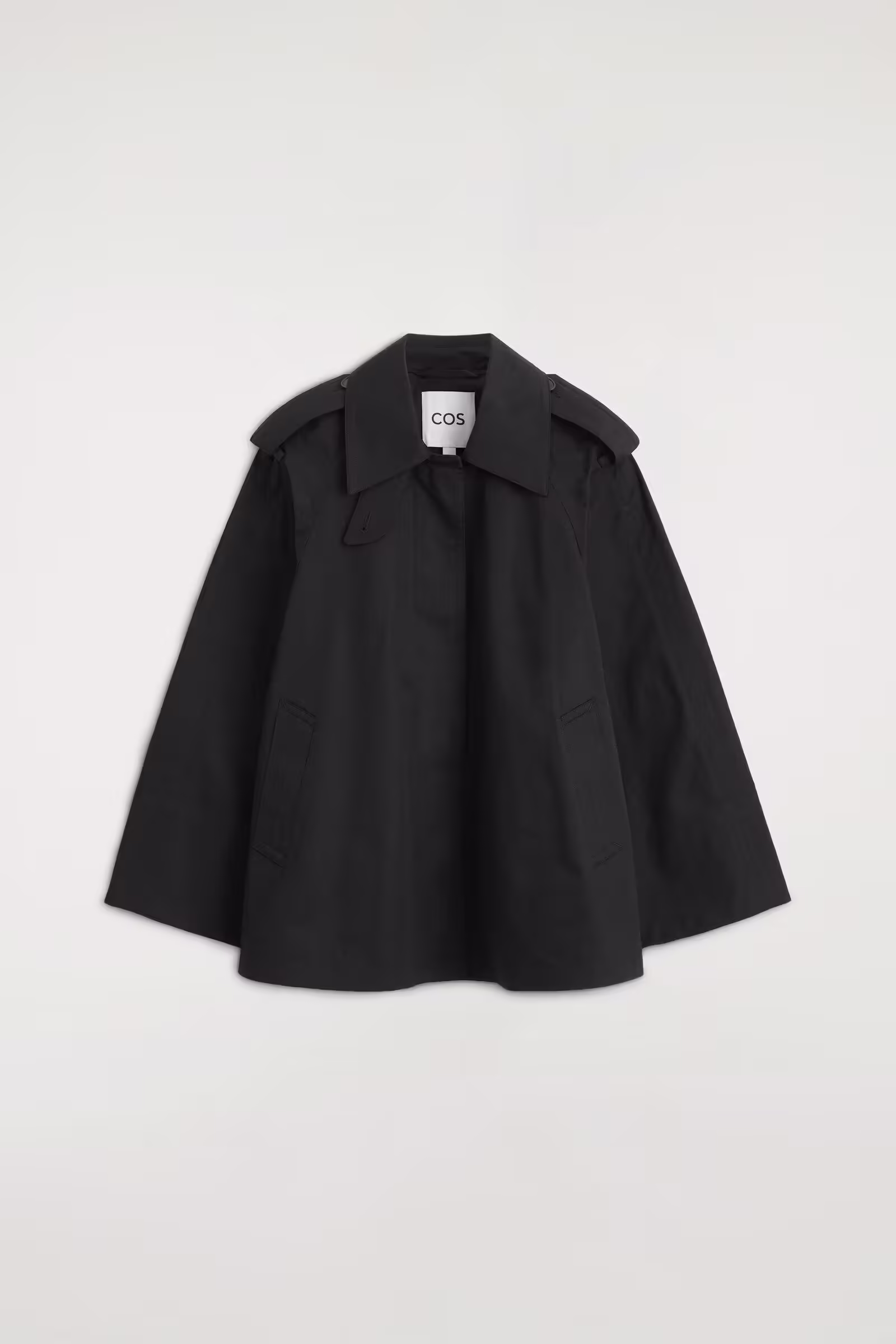 COTTON SHORT TRENCH JACKETBLACK